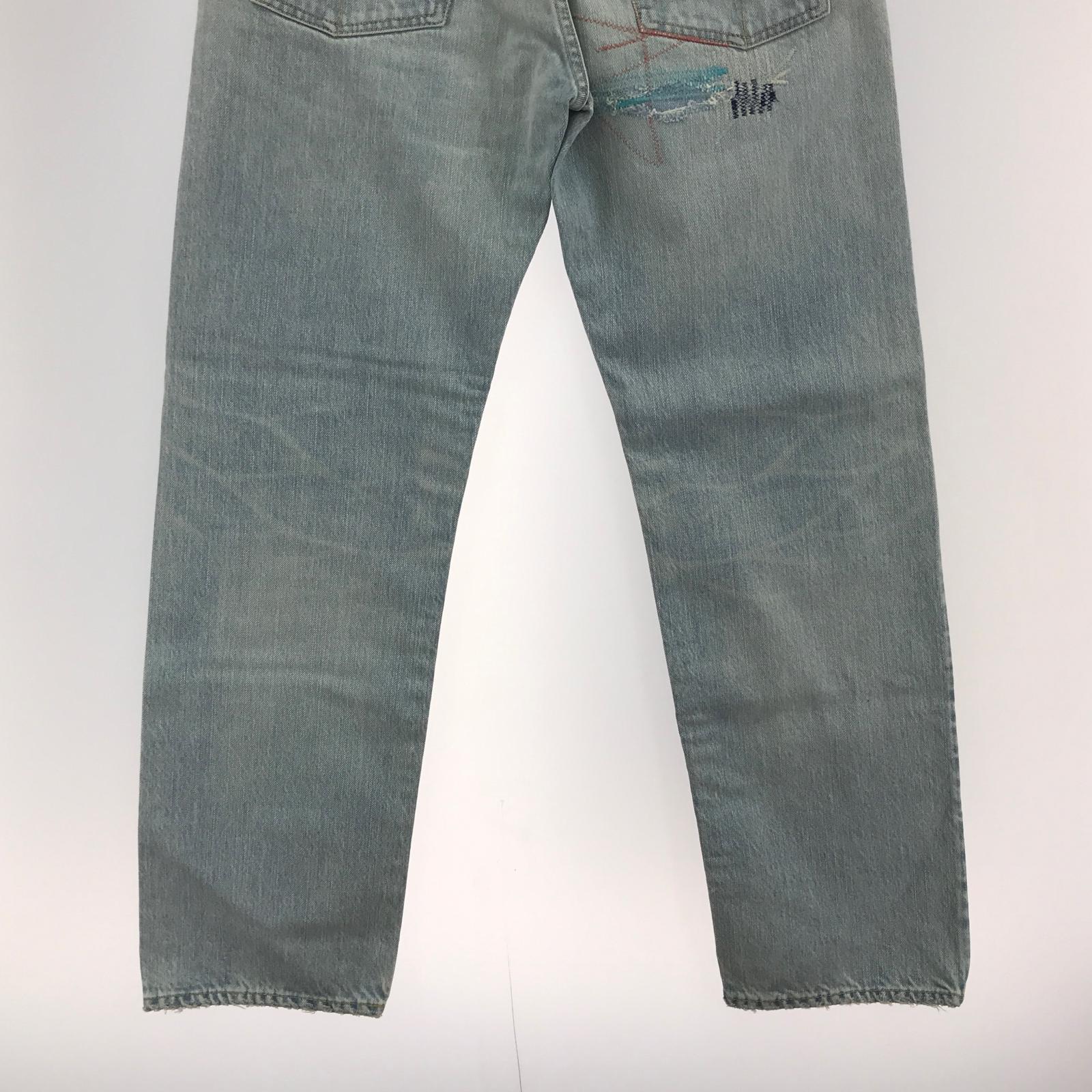 デニムパンツ 25SS CZSR加工 リペアデニム 28 28 ブルー