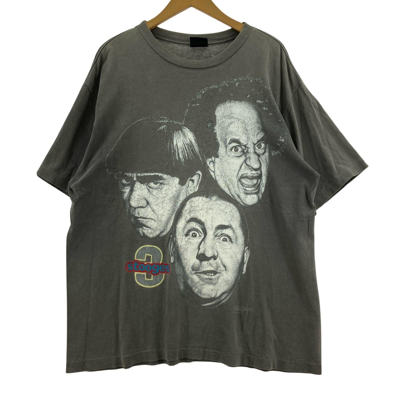 半袖Tシャツ 90s the 3 stooges moovie tee グレー