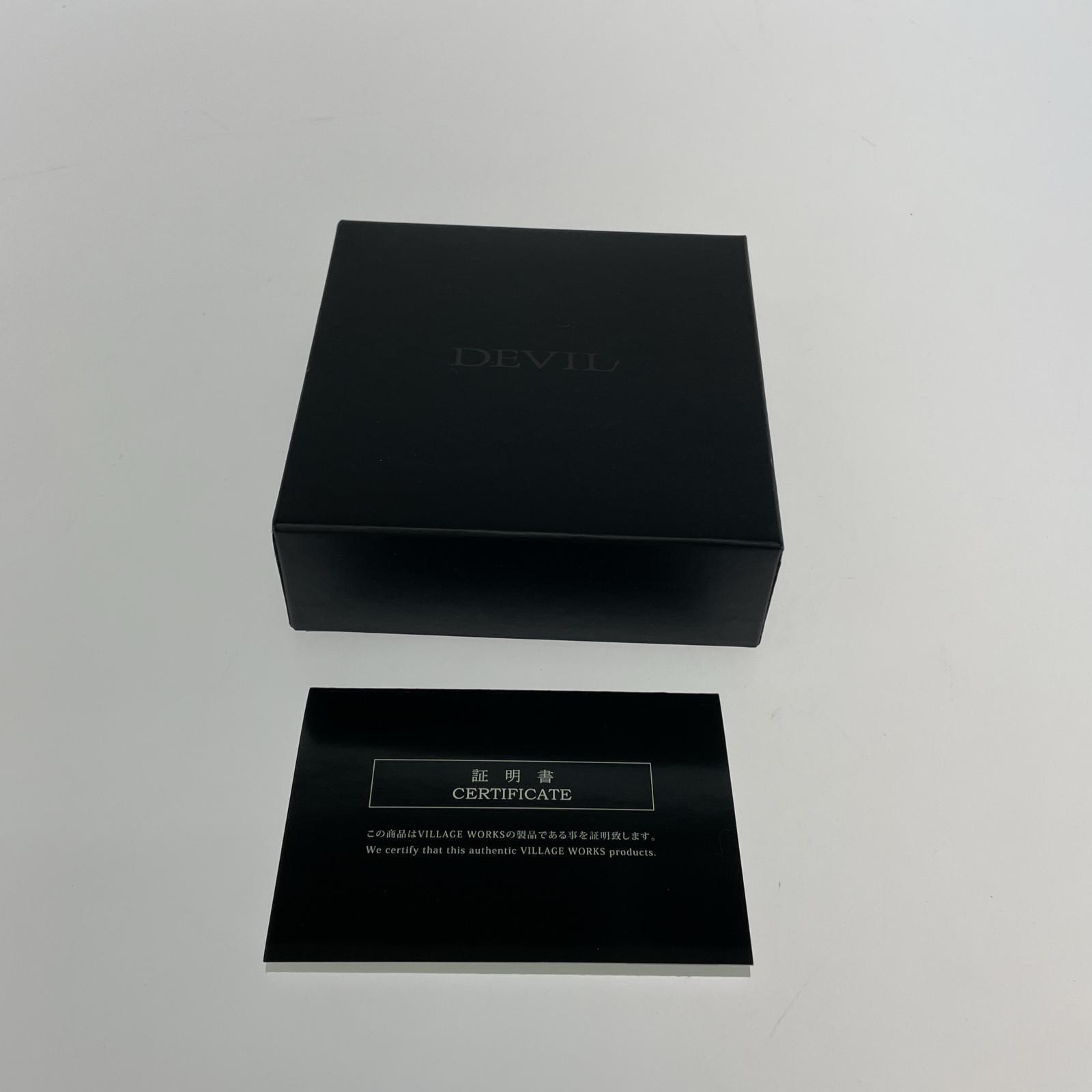 コンパクトウォレット DEVIL 一枚革クロコ押しコンパクトウォレット 黒 ブラック