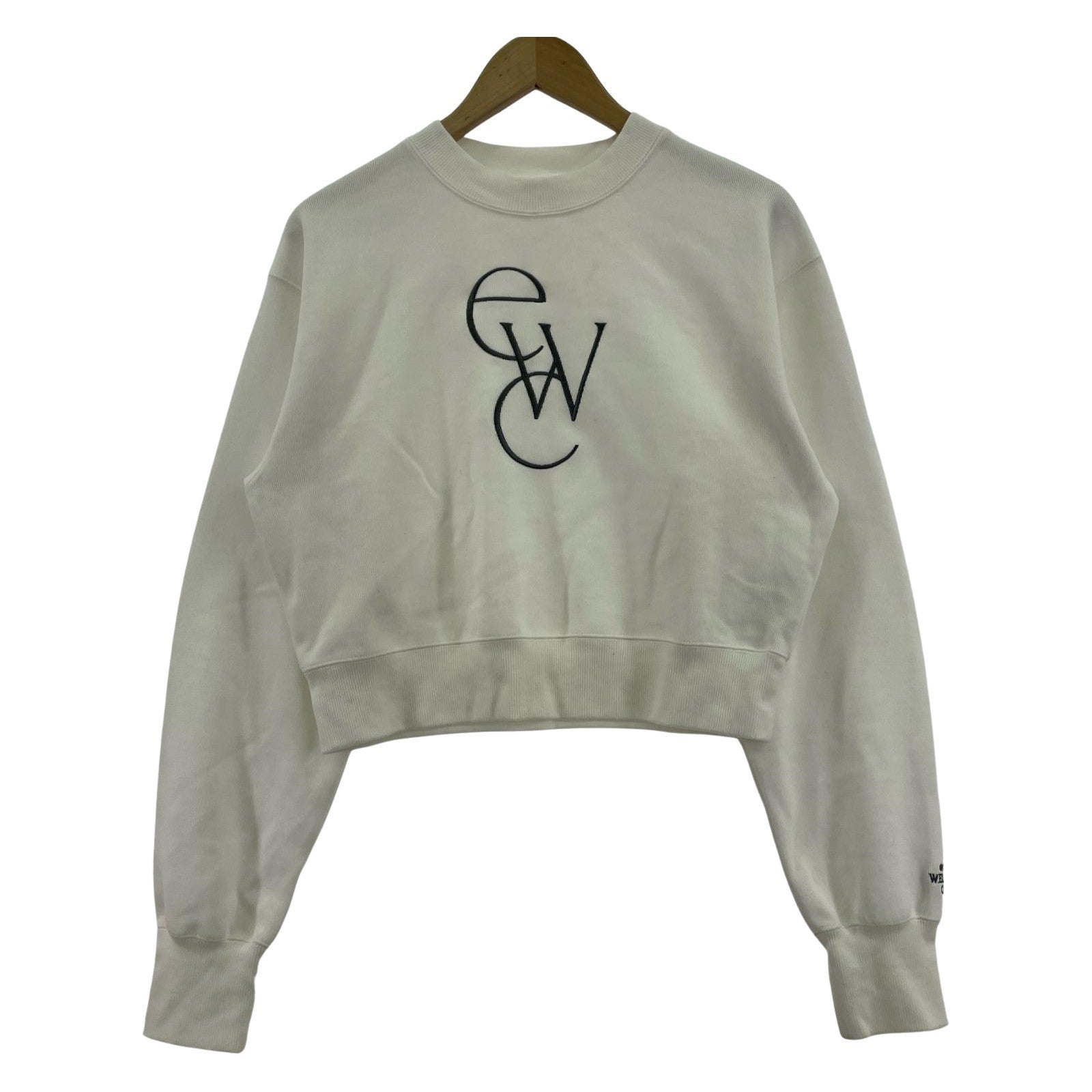 スウェット 24SS ショート丈 ロゴスウェット 白 フリー ホワイト