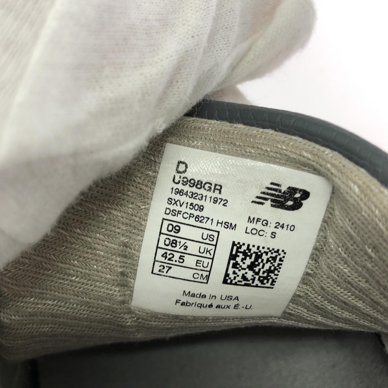 スニーカー U998GR USA製 グレー 27.0㎝ 27cm (US9 UK8 1/2 EU44) グレー