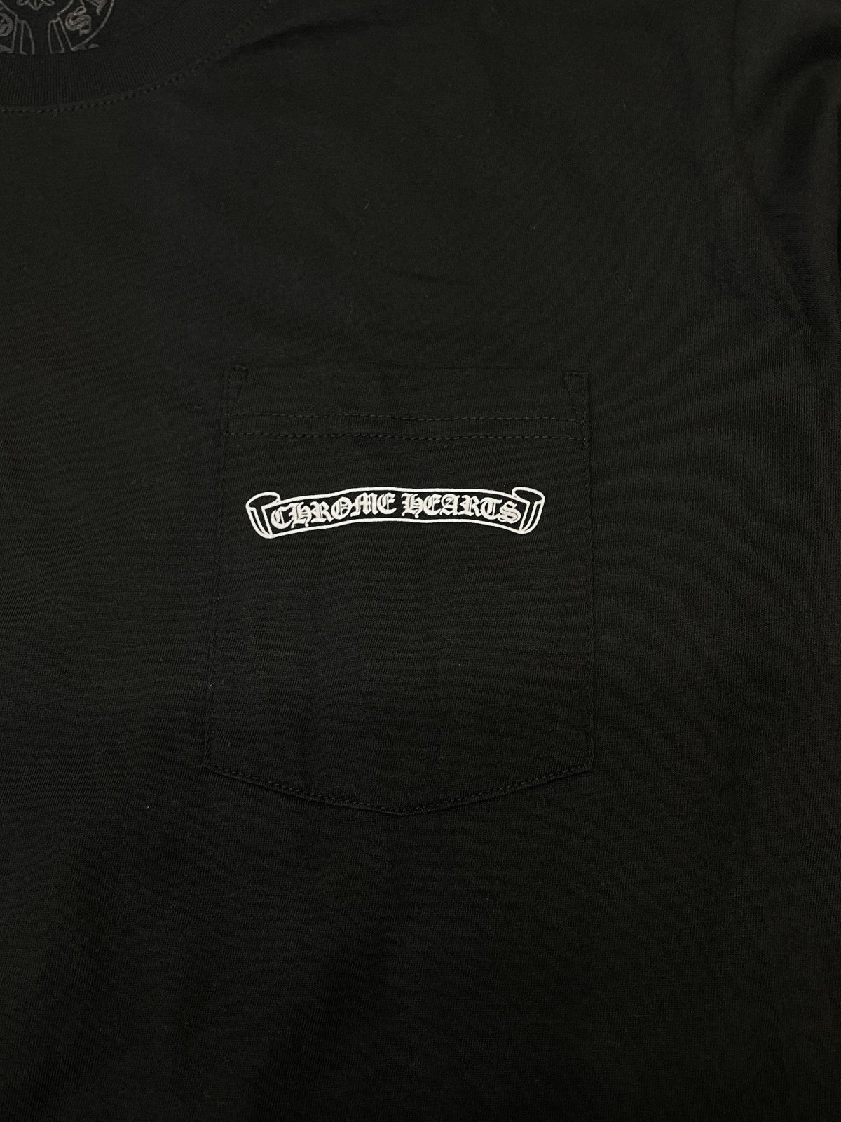 長袖Tシャツ CHROME HEARTS CH L/S/1 スクロールラベルL/SポケTee XL ブラック