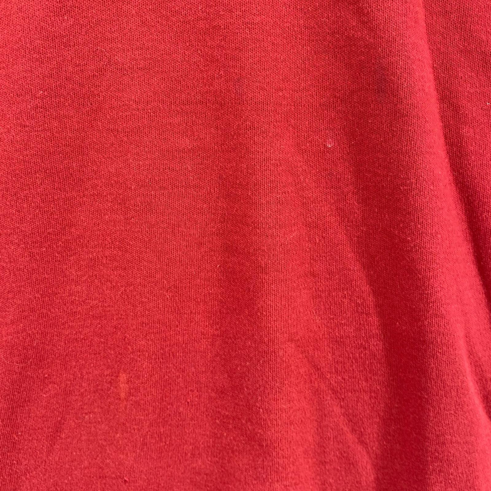 半袖Tシャツ Vネック ロゴ刺繍 赤 M M