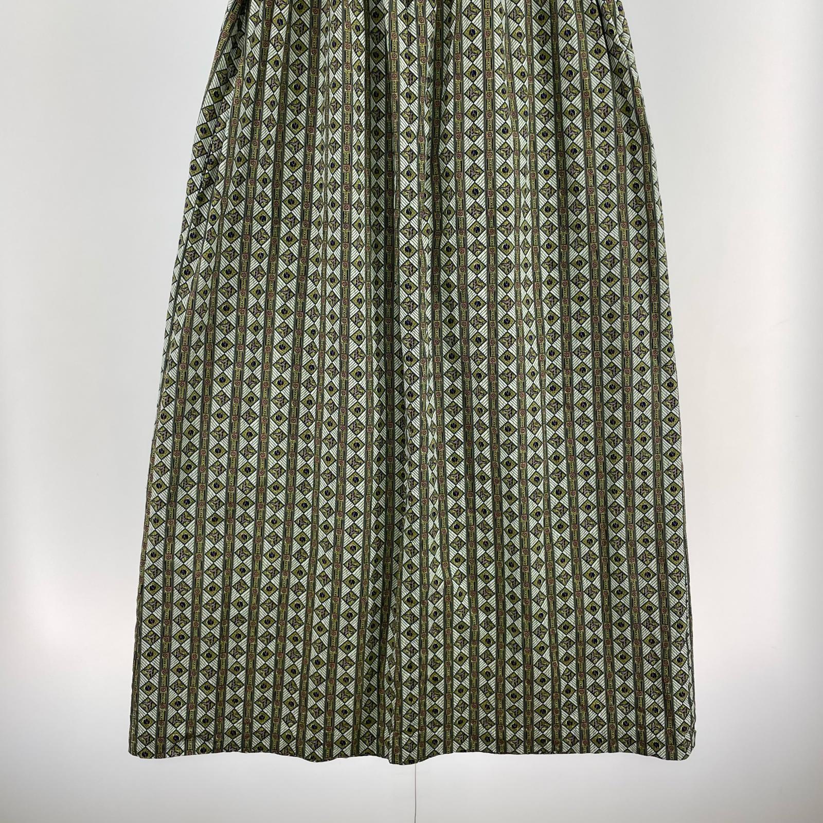ワンピース COTTON BATIK MOTIF 総柄 38 グリーン