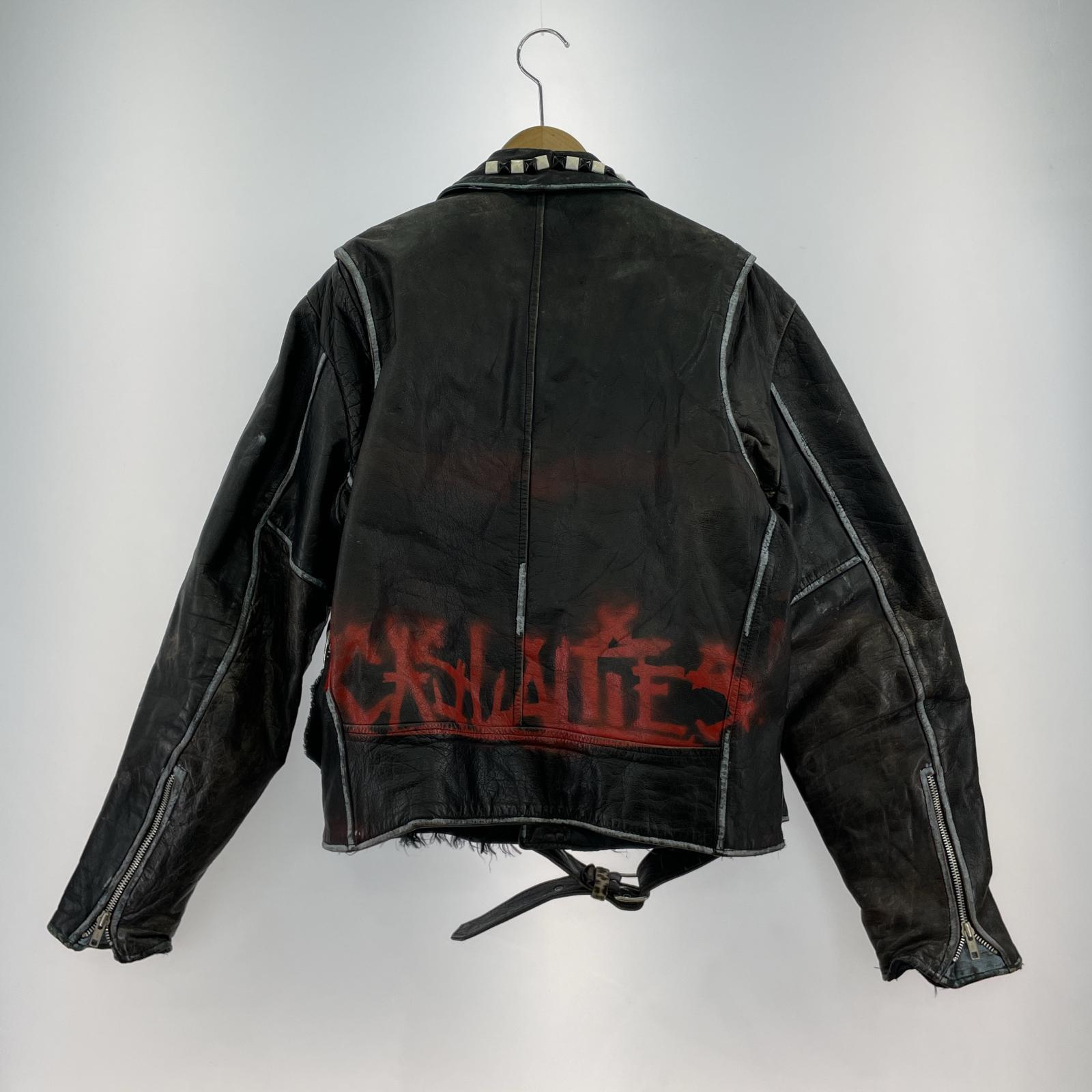 ライダースジャケット 70s Sears カスタムダブルライダース 黒 44 44 ブラック