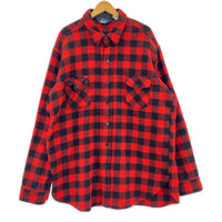 長袖シャツ チェック 赤黒 XXL レッド