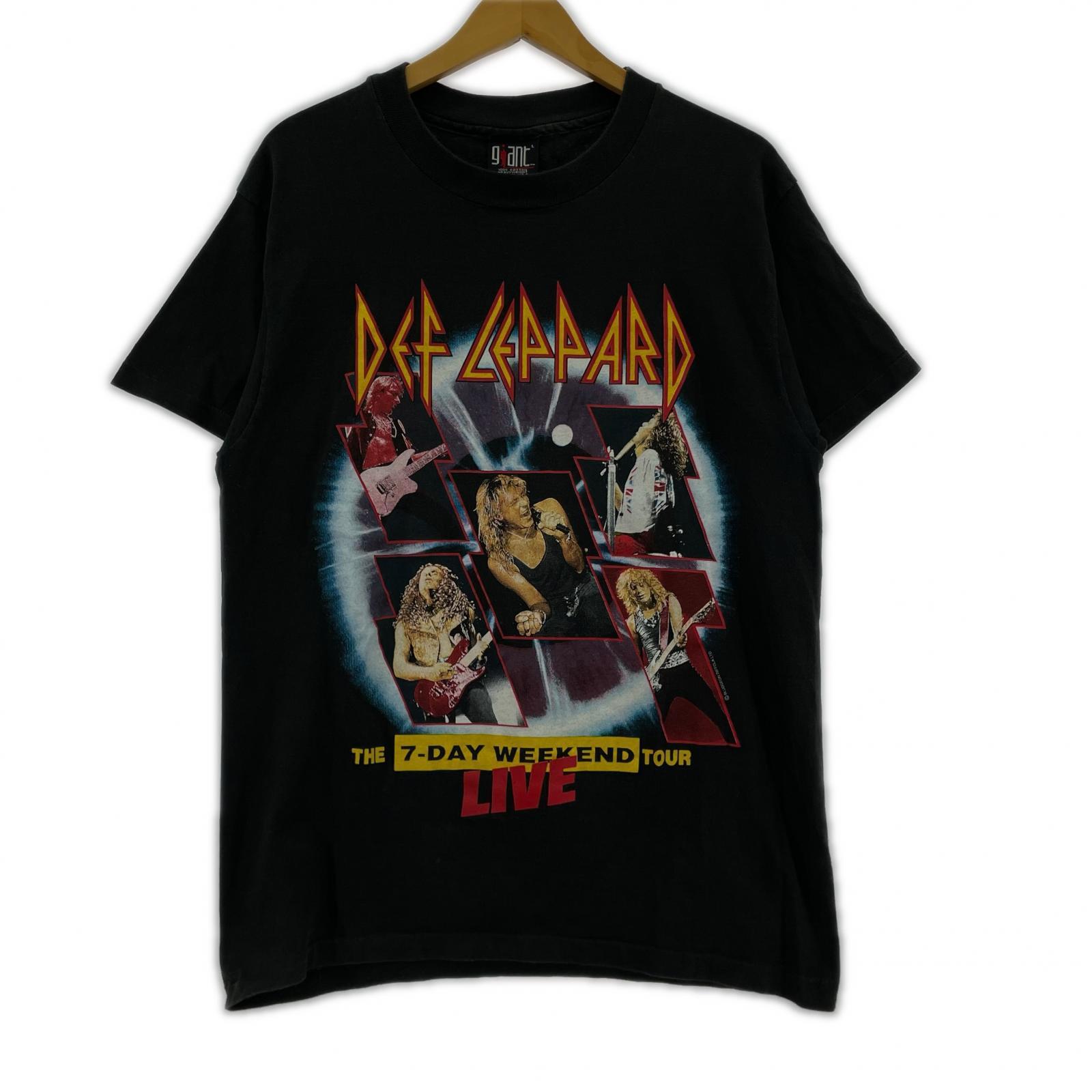 半袖Tシャツ Def Leppard 90s THE 7-DAYS WEEKEND TOUR L ブラック