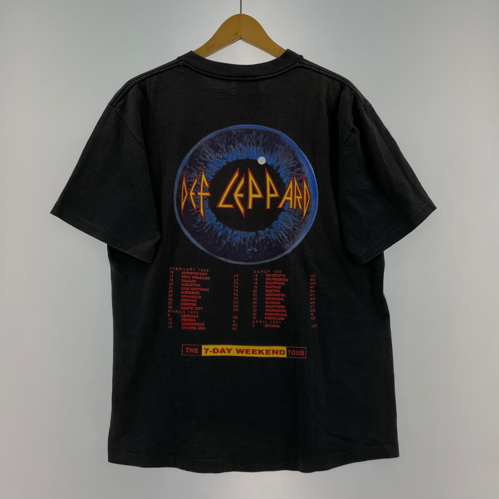 半袖Tシャツ Def Leppard 90s THE 7-DAYS WEEKEND TOUR L ブラック
