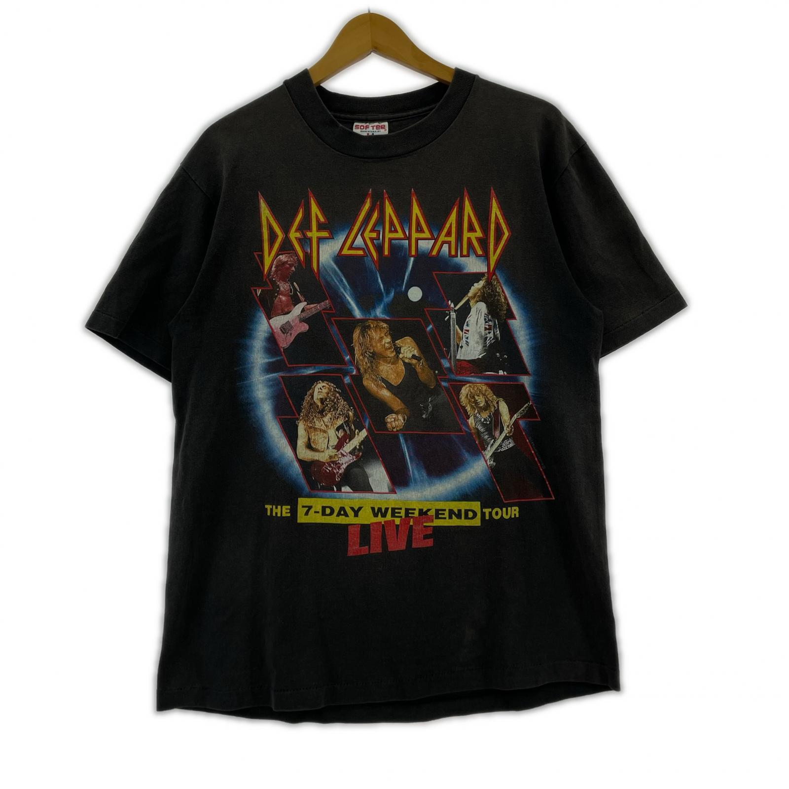 半袖Tシャツ Def Leppard 90s THE 7-DAYS WEEKEND TOUR L ブラック