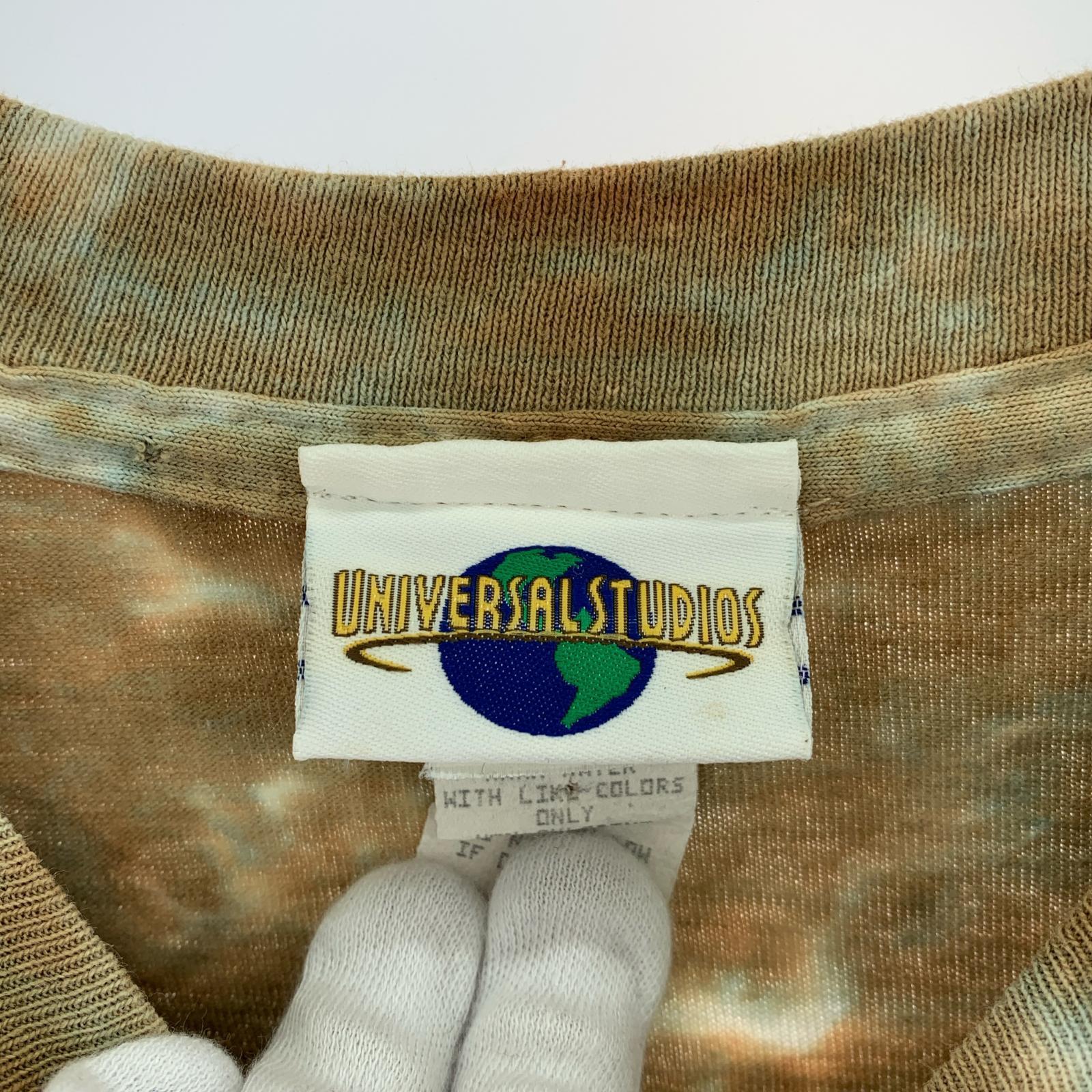 半袖Tシャツ 90s USA製 JURASSIC PARK プリントTee タイダイ(L) L ブラウン