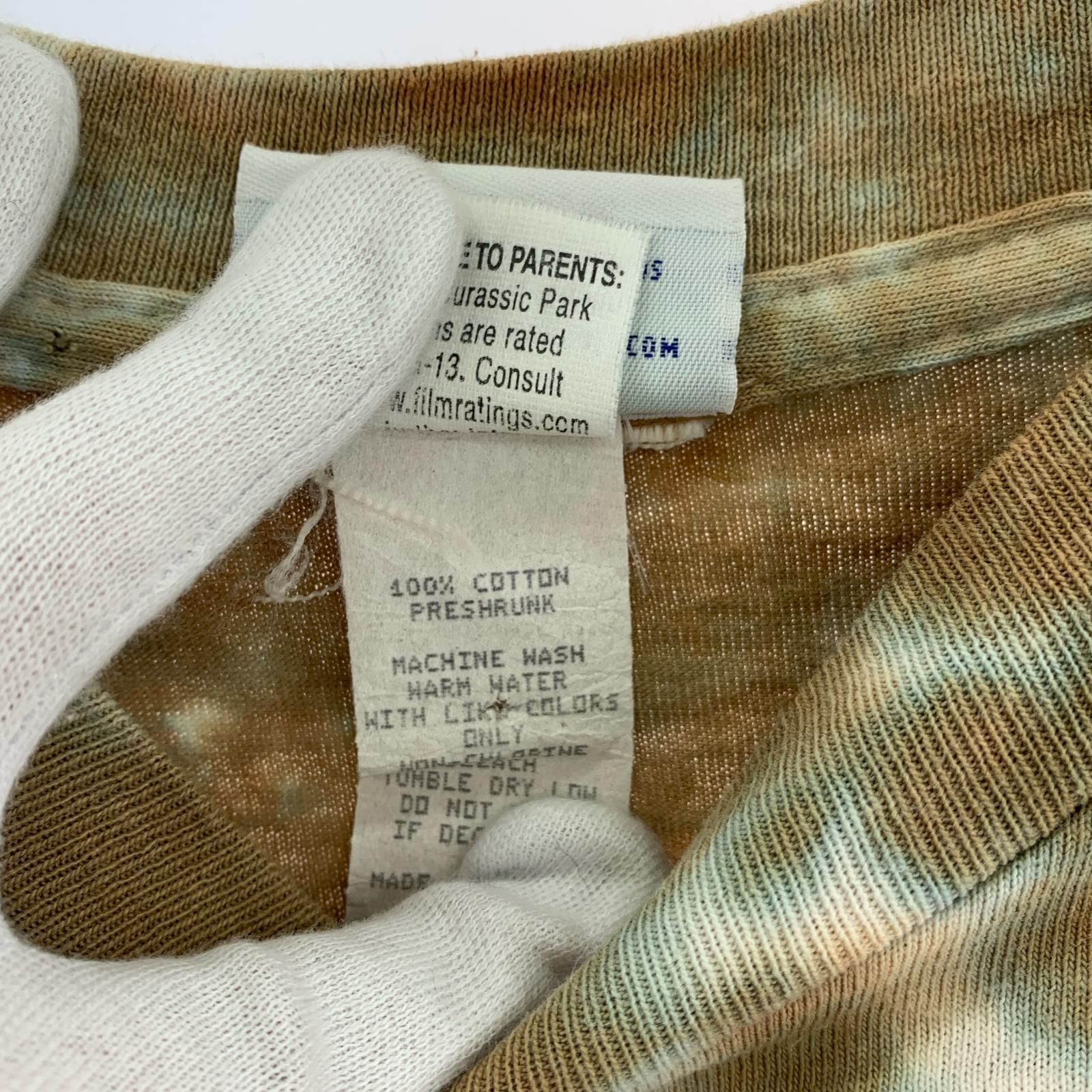 半袖Tシャツ 90s USA製 JURASSIC PARK プリントTee タイダイ(L) L ブラウン