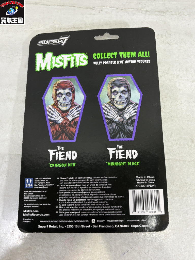 MISFITS The Fiend RED ReAction Figures Super7 ミスフィッツ フィギュア/グッズ
