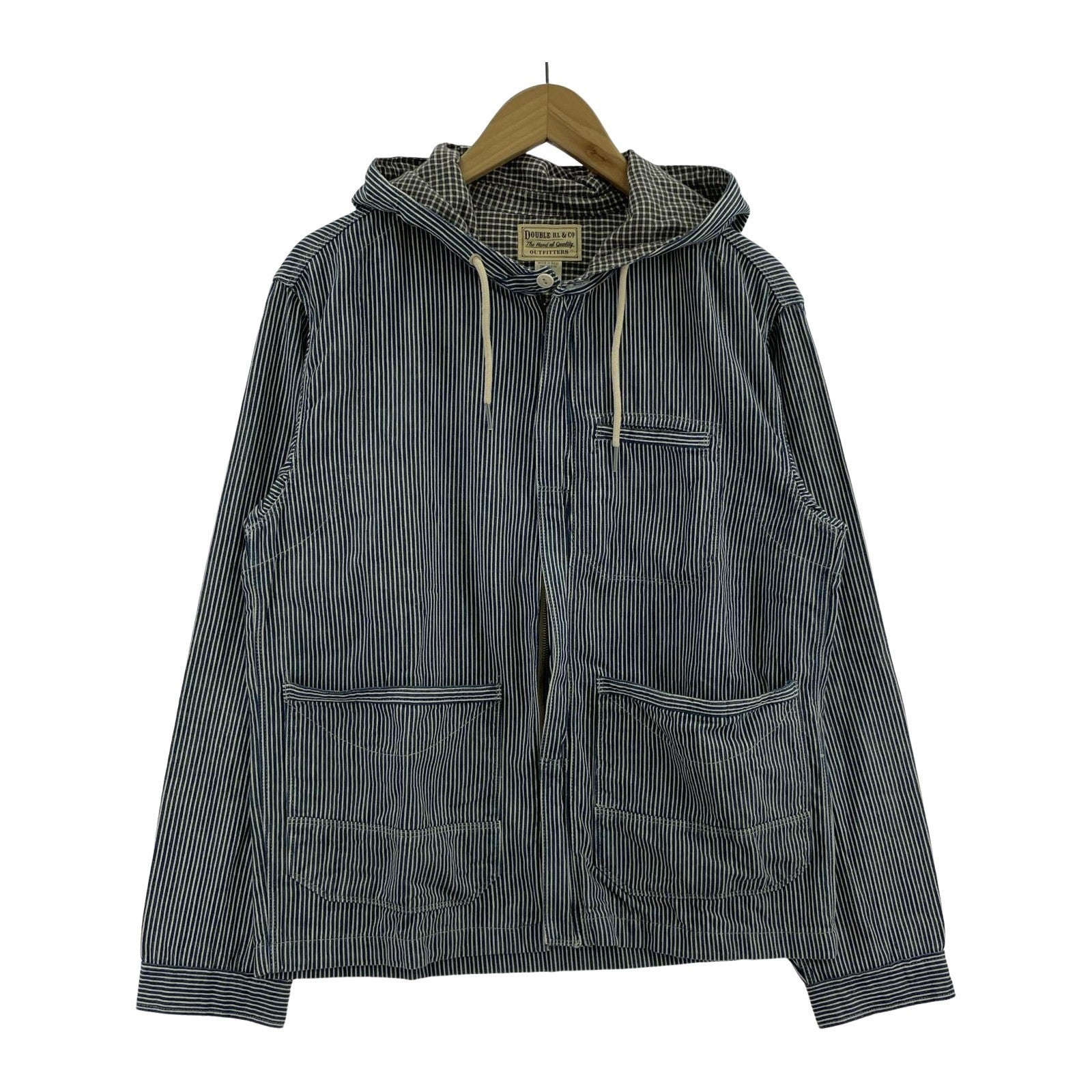 パーカー RRL INDIGO STRIPED TWILL HOODED JACKET S ブルー S ブルー