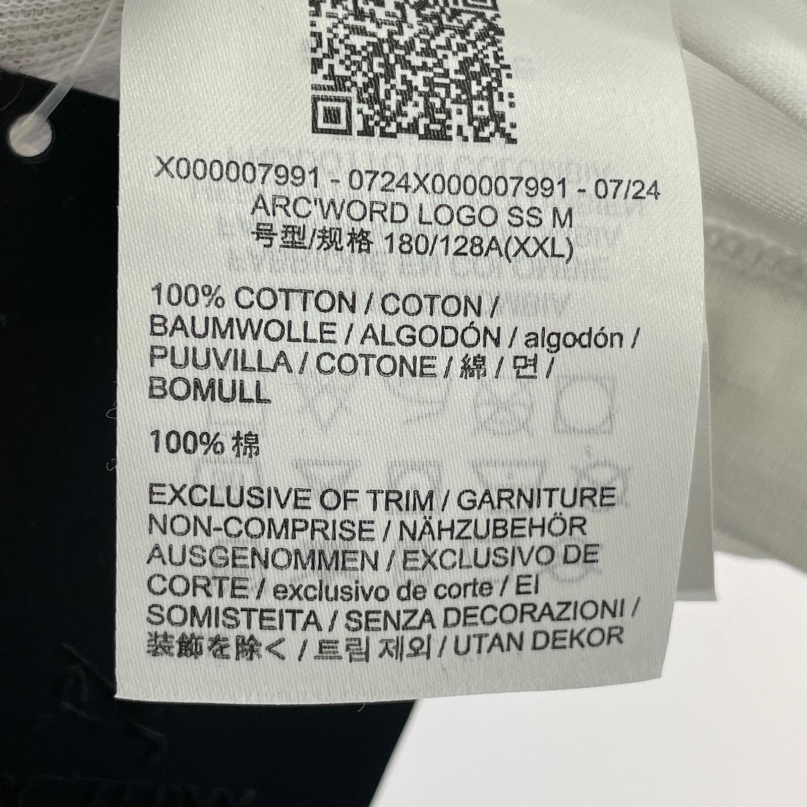 半袖Tシャツ ARC'TERYX Arc'Word Logo SS ビッグロゴTee XXL 白 ホワイト