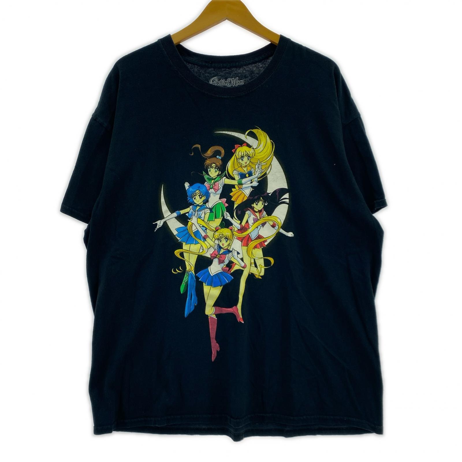 半袖Tシャツ 00's セーラームーン 集合プリントTEE 黒 L ブラック