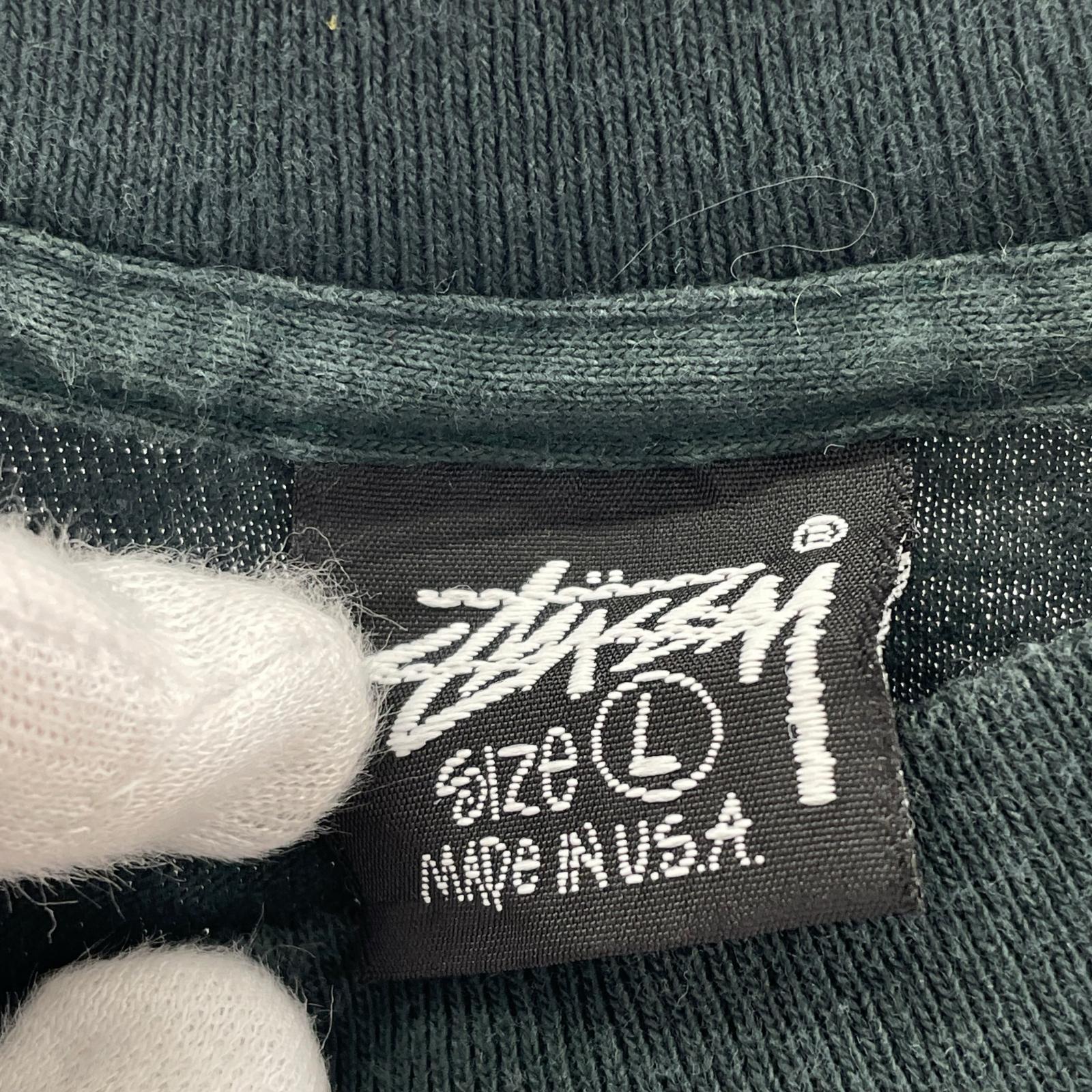 半袖Tシャツ 80’s 黒タグ バックロゴプリントTEE 深緑 L