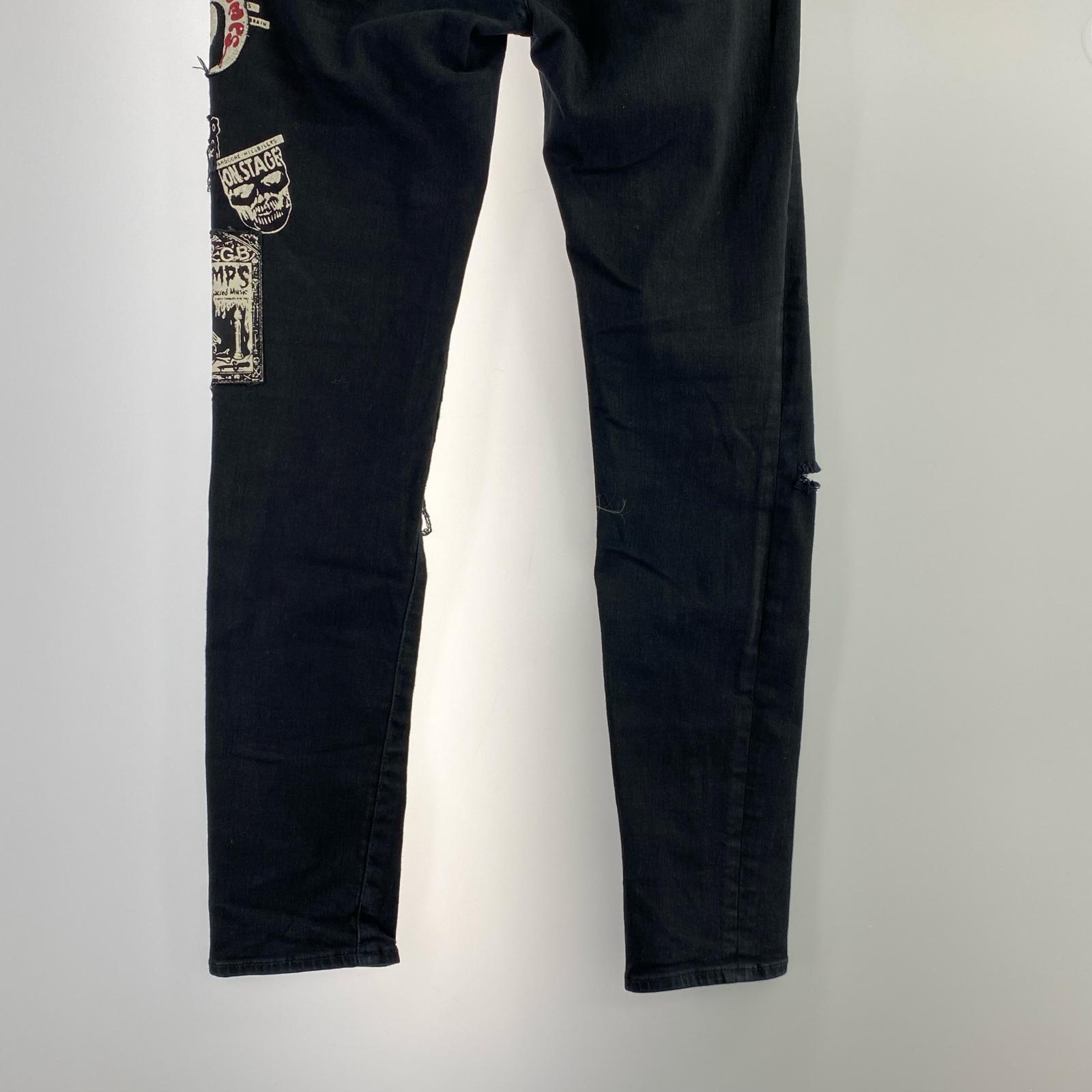 デニムパンツ 16SS ×Cramp スキニーパンツ 黒 M M ブラック