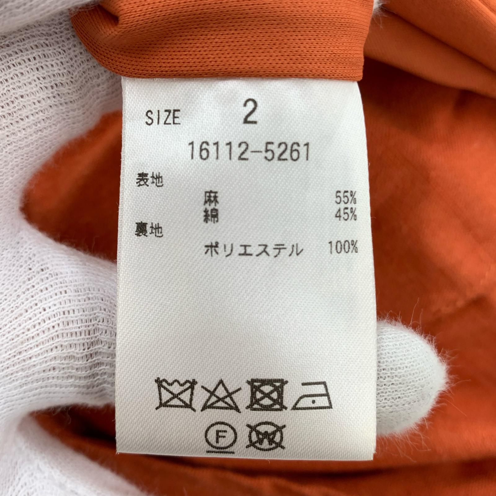 ワンピース コットンリネン 2 オレンジ