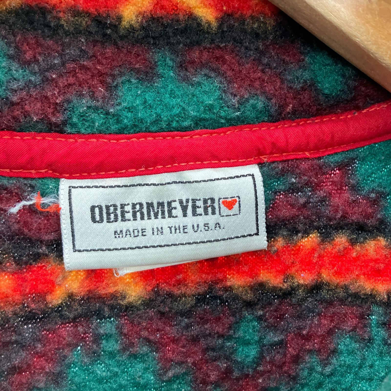 ジャケット OBERMAYER USA製 ネイティブ柄プルオーバーフリース
