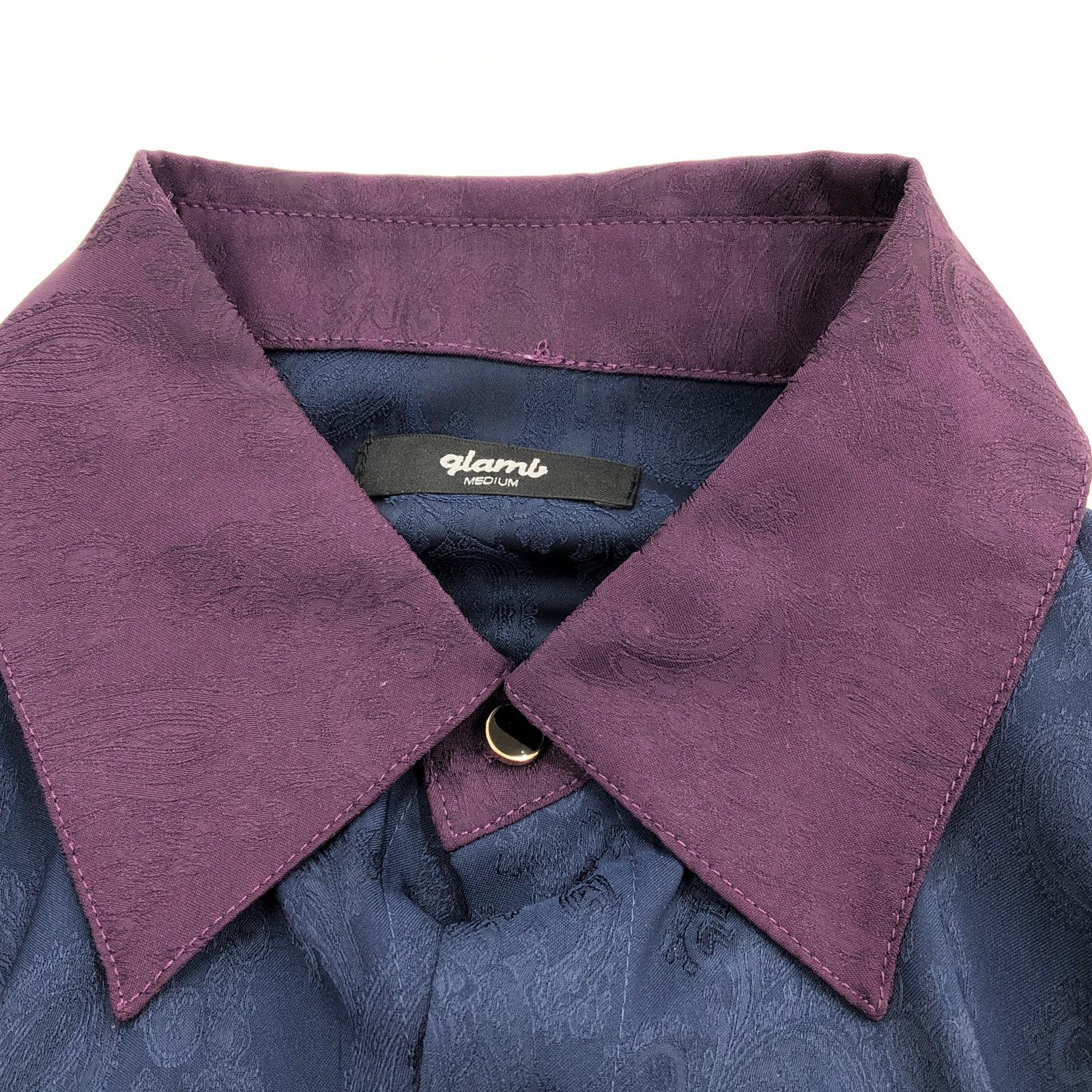 長袖シャツ Noble Paisley Shirt M ネイビー