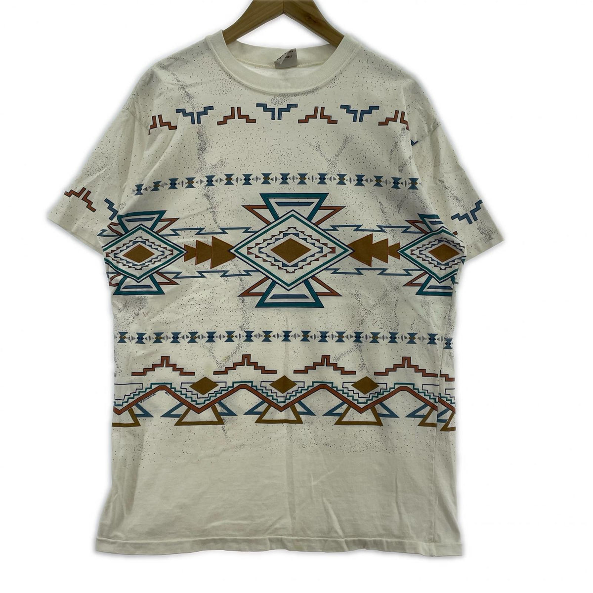 半袖Tシャツ 90s ネイティブ柄 白 USA製 L L ホワイト