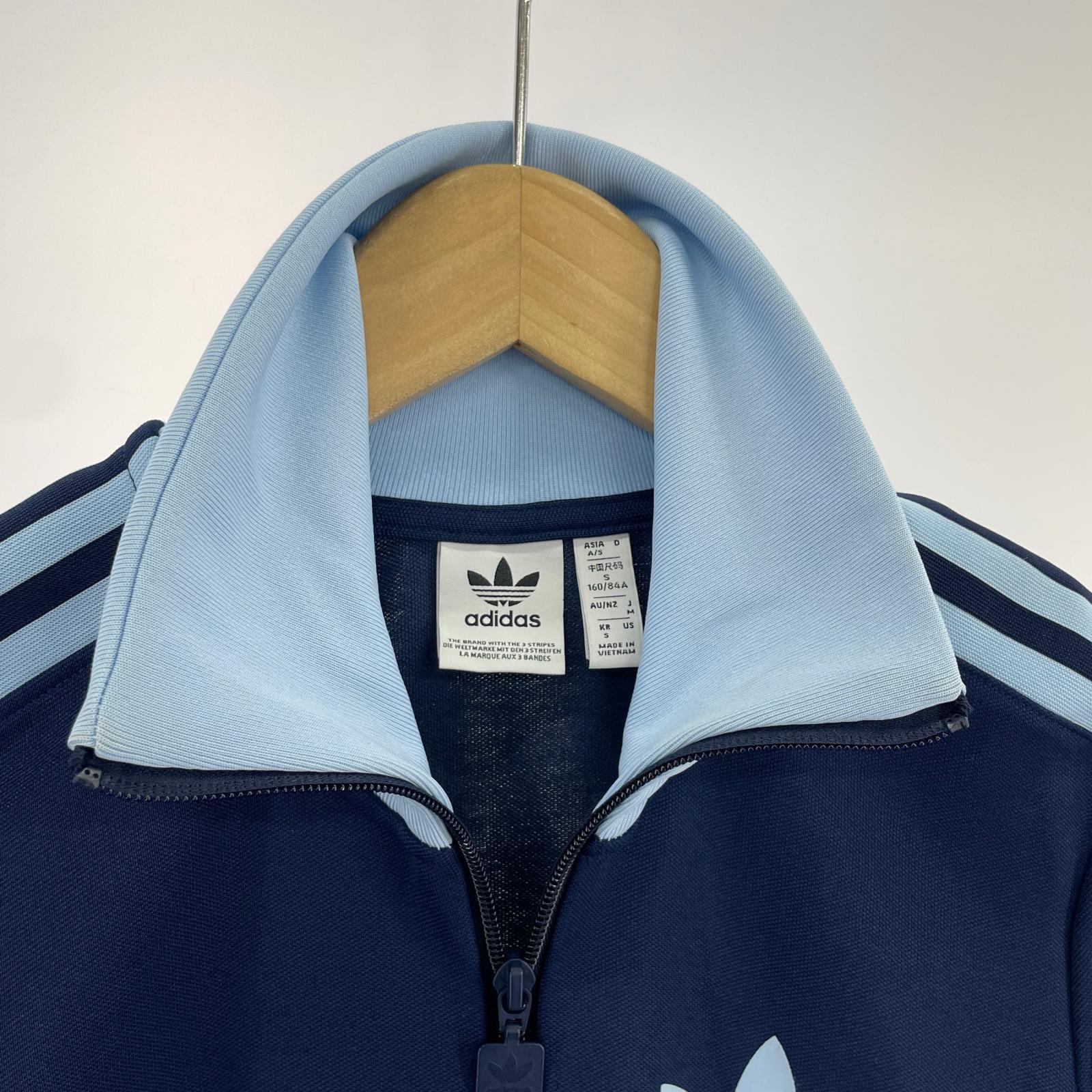 ワンピース adidas ロゴトラック ワンピース 袖汚れ M ネイビー