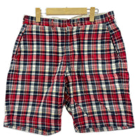 ショートパンツ WAREHOUSE チェックハーフパンツ 赤 (W32) 32 レッド