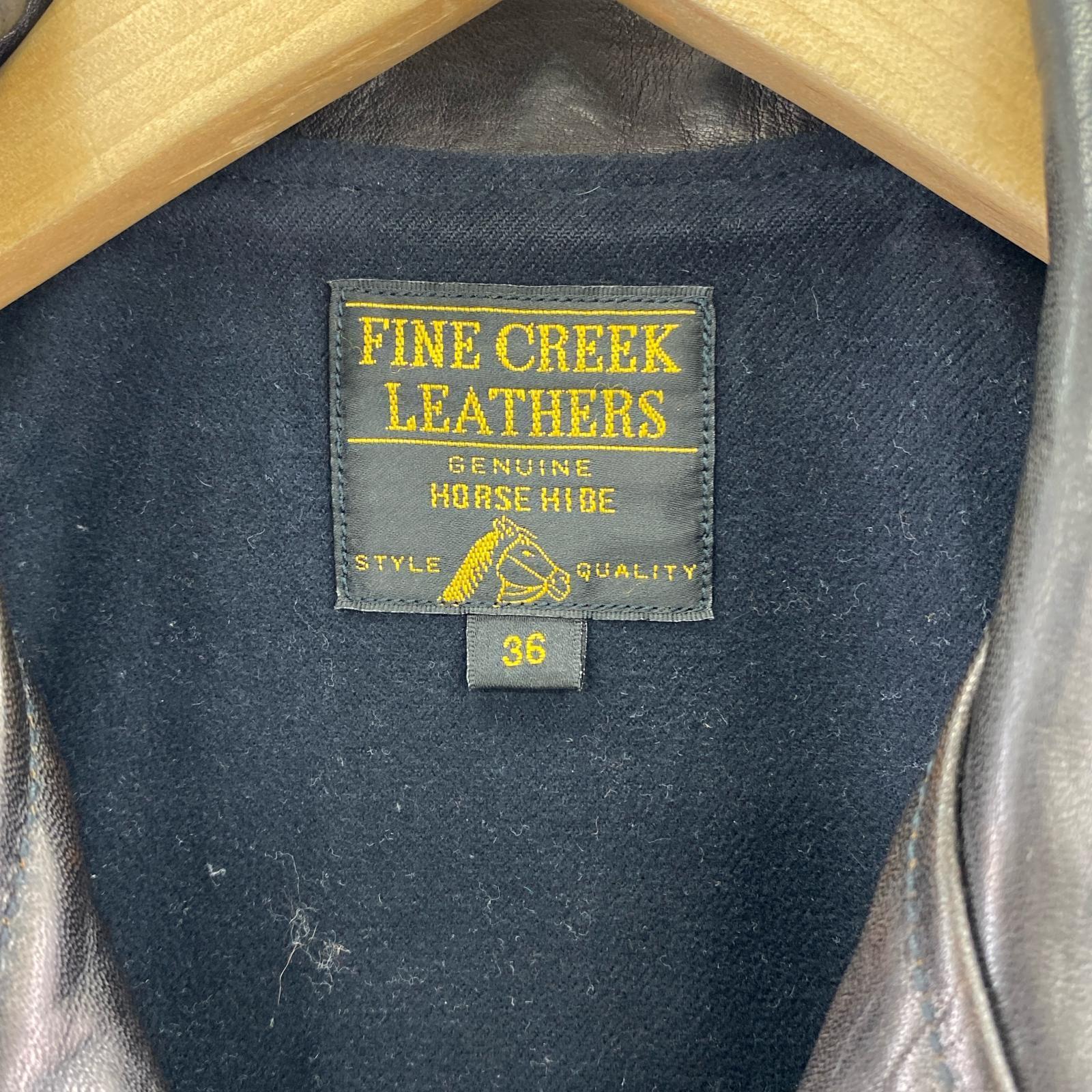 ライダースジャケット FINE CREEK LEATHERS ホースハイドライダース 36 ブラック