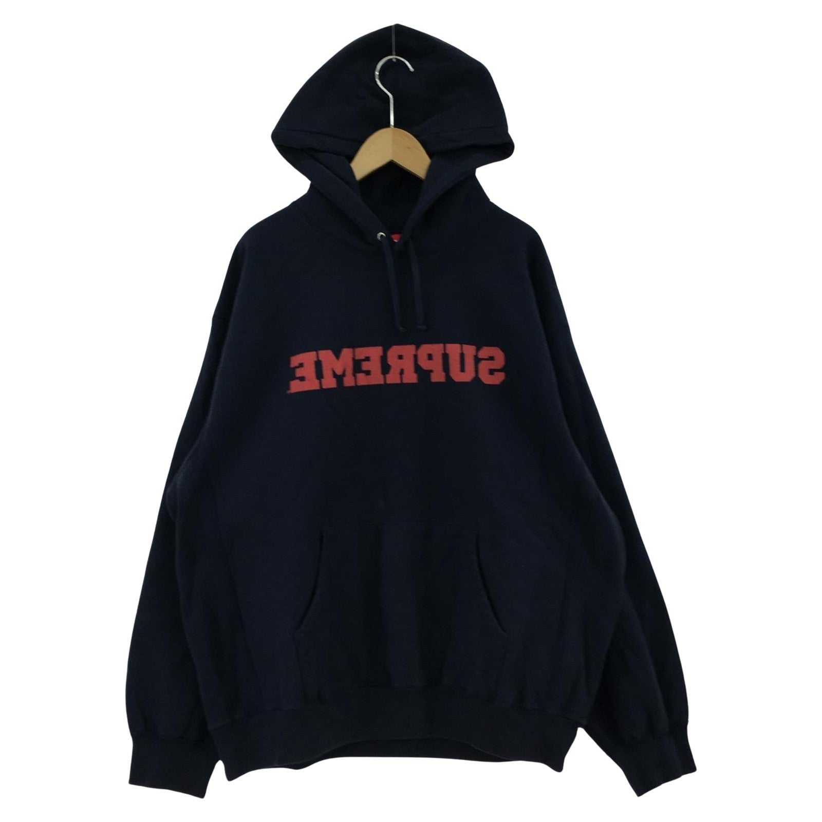 パーカー Supreme 25SS Reverse Hooded Sweatshirt リバースロゴパーカー XL 紺 ネイビー