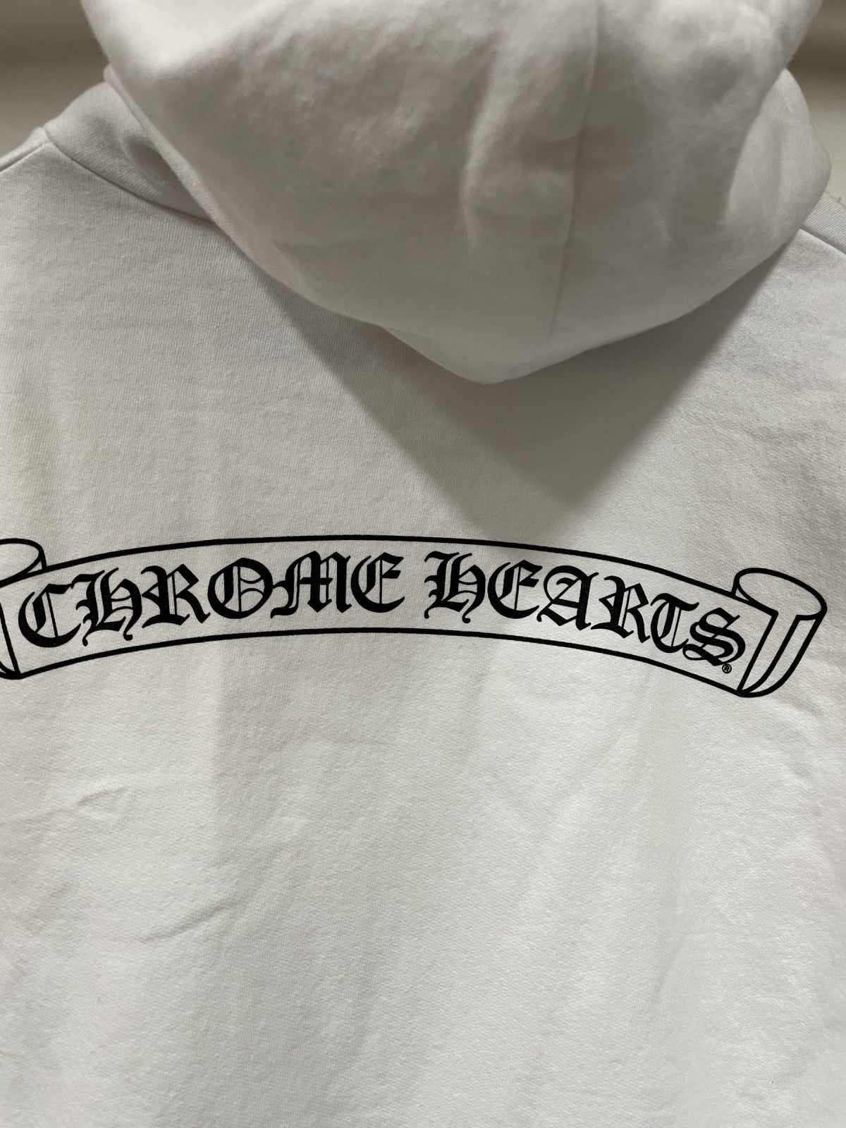 パーカー CHROME HEARTS SWTSHRT HD ZIP スクロールラベル ジップパーカー XL 白