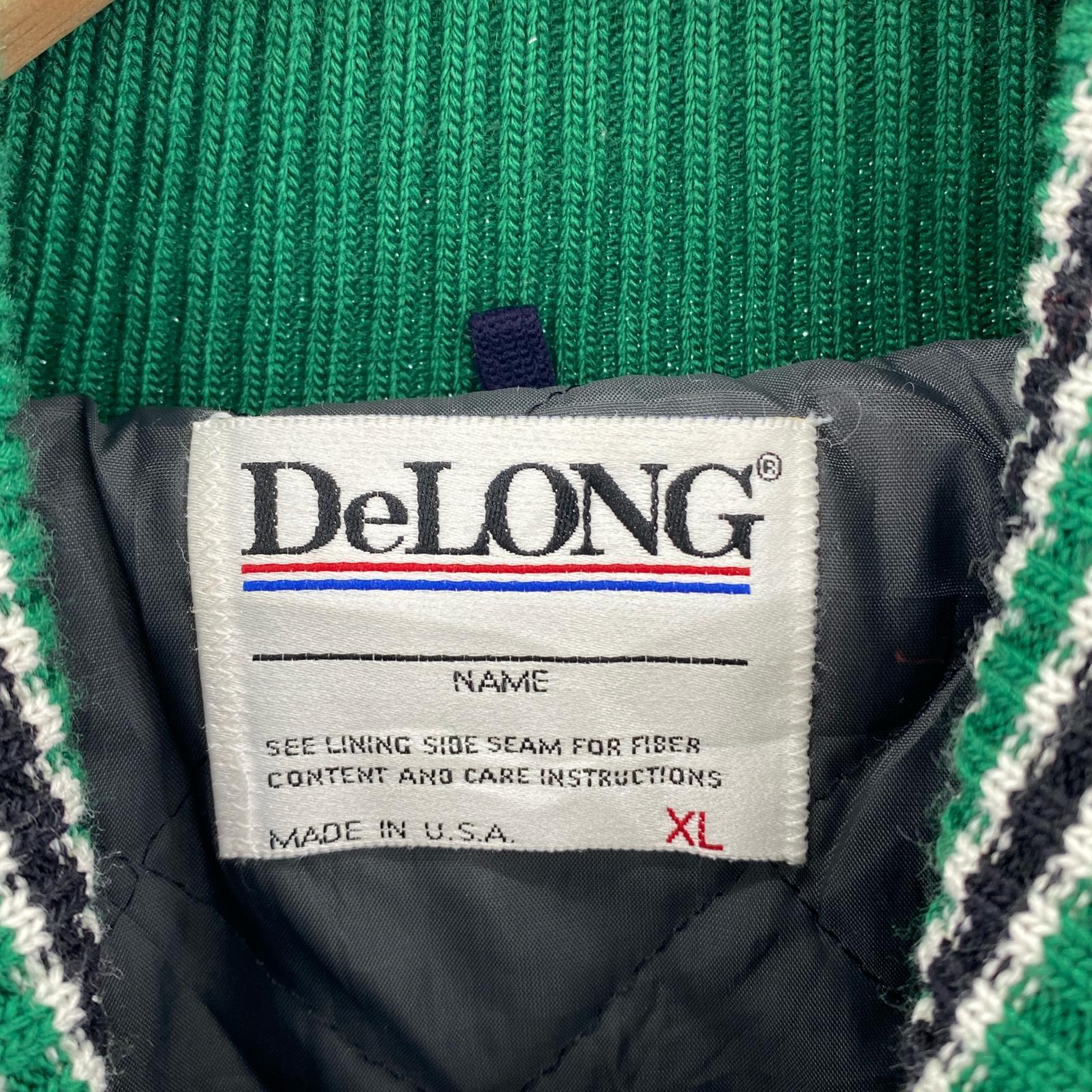 ジャケット DeLONG USA製 切り替えスタジャン XL 緑