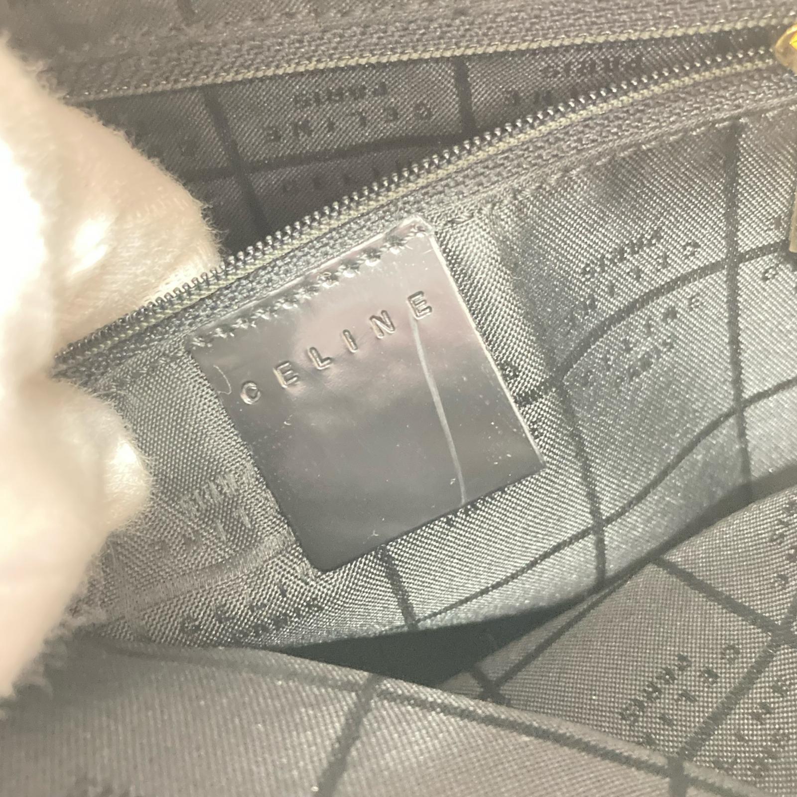 CELINE エナメル マカダム ショルダーバッグ