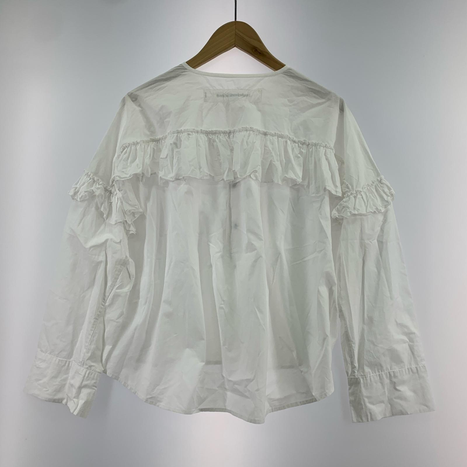 長袖シャツ imakokoni ladies フリルブラウス 白 ホワイト
