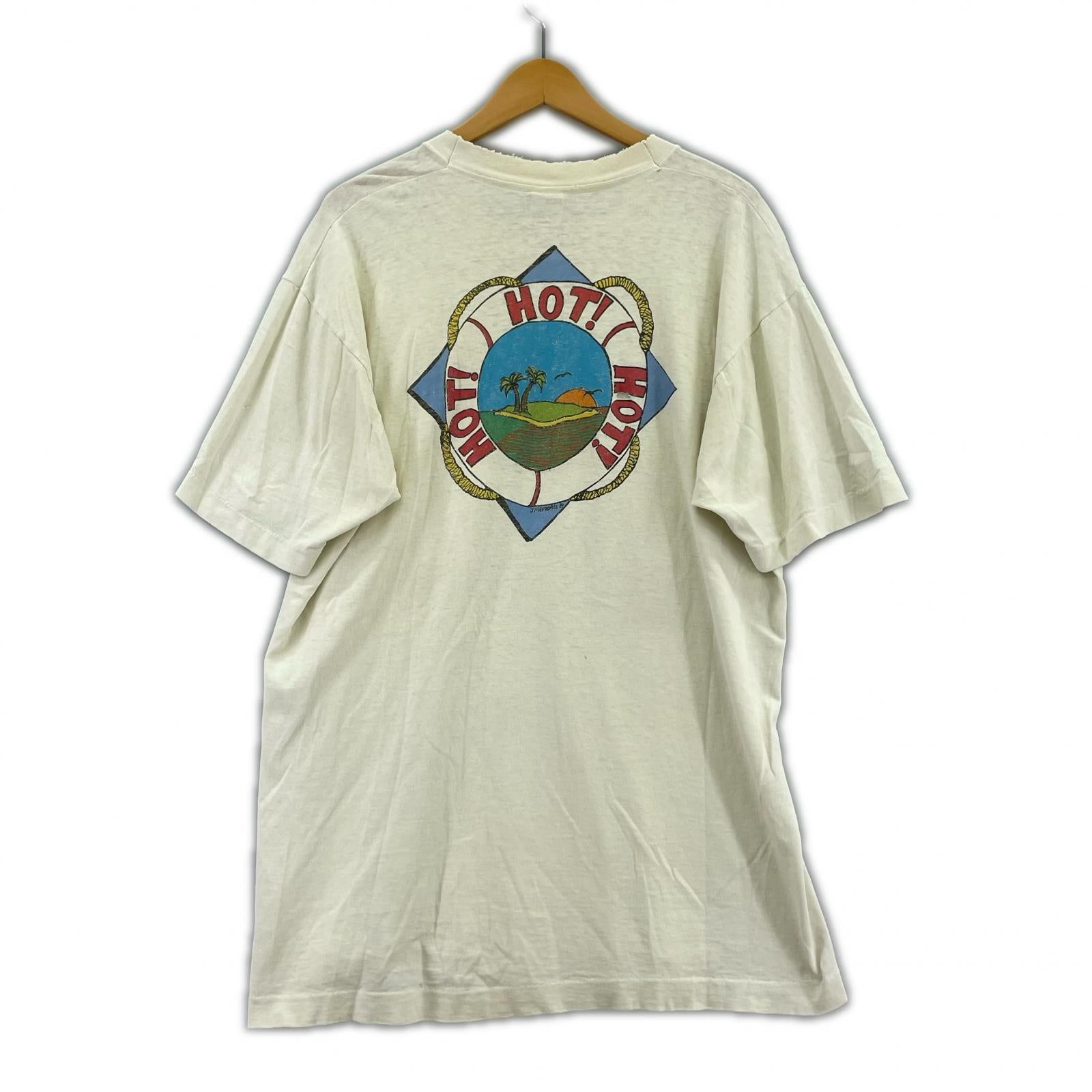 半袖Tシャツ 80s/hot hot hot/バックプリント/XL ホワイト