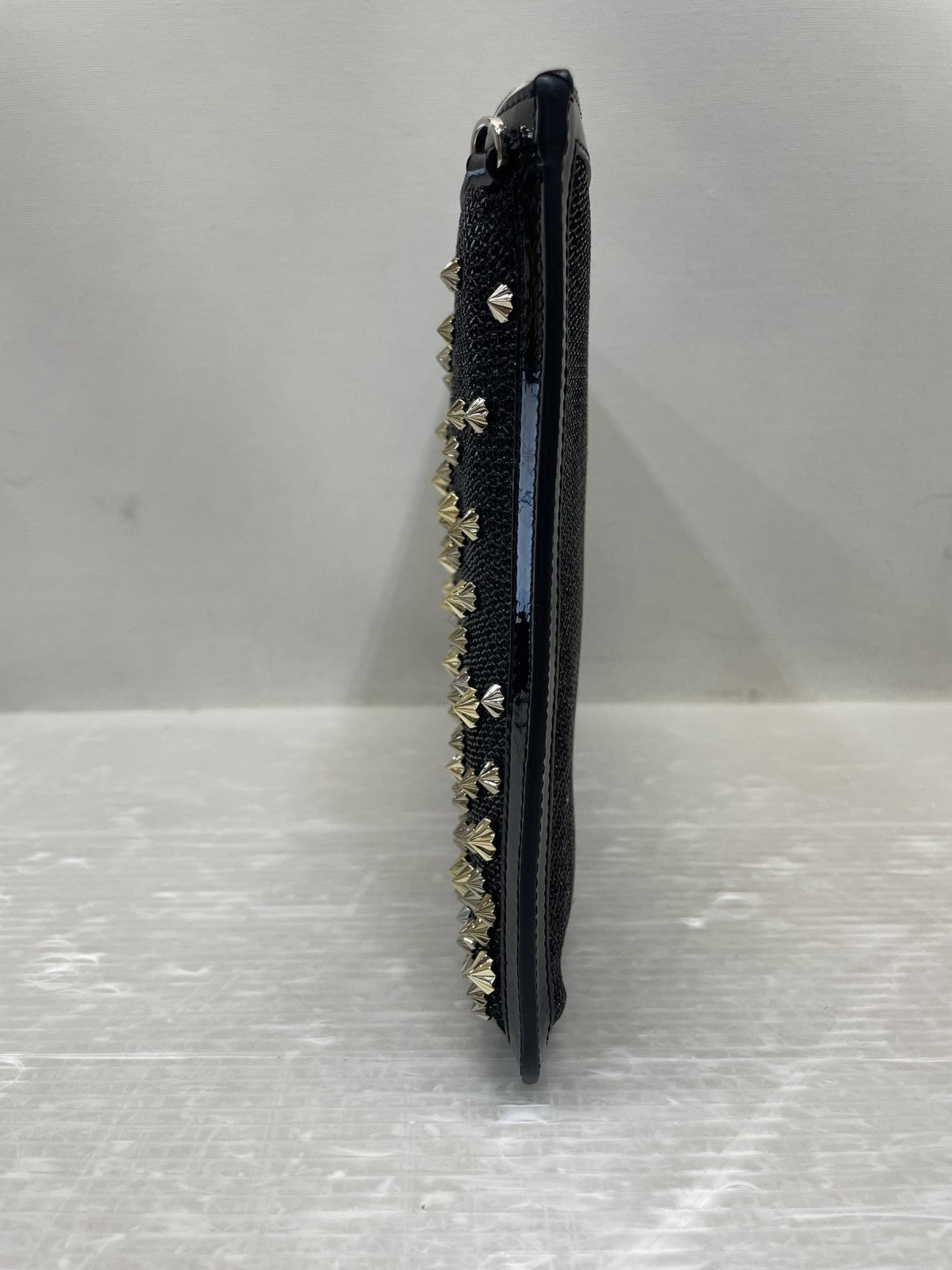 C.Louboutin スパイクスタッズ クラッチバッグ 黒