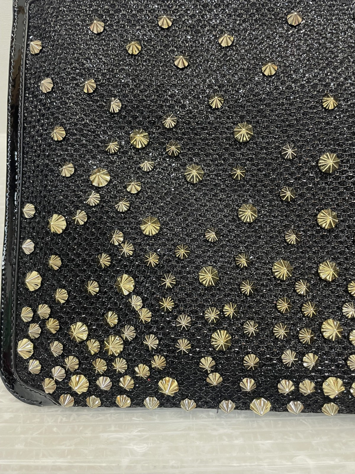 C.Louboutin スパイクスタッズ クラッチバッグ 黒