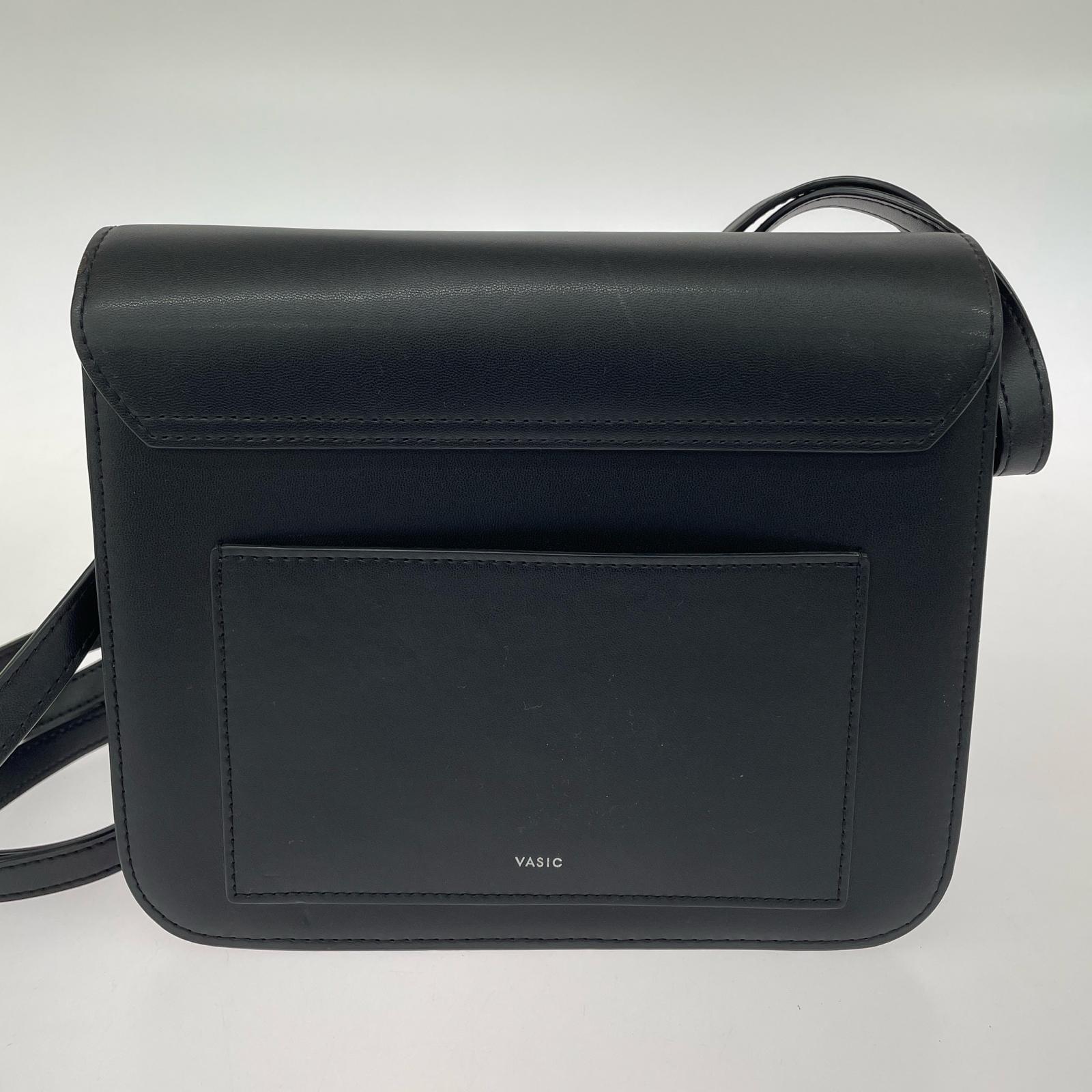 ショルダーバッグ VASIC CITY MINI レザーショルダーバッグ 黒 ブラック