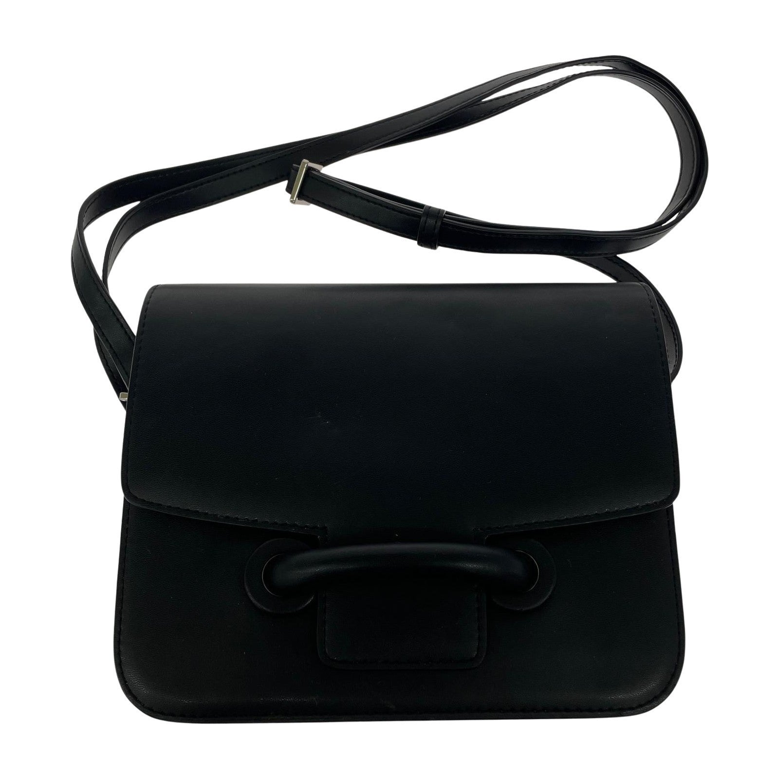 ショルダーバッグ VASIC CITY MINI レザーショルダーバッグ 黒 ブラック