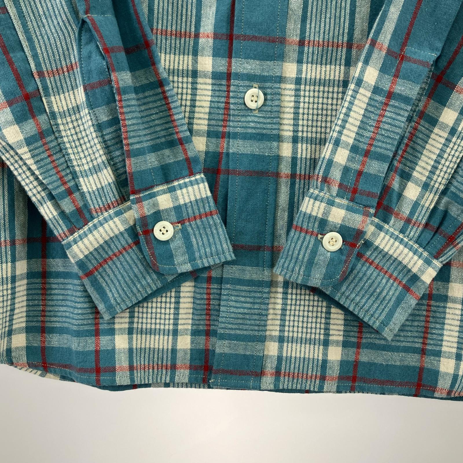長袖シャツ LONG SLEEVE CHECK WORK SHIRTS ブルー36 36 ブルー