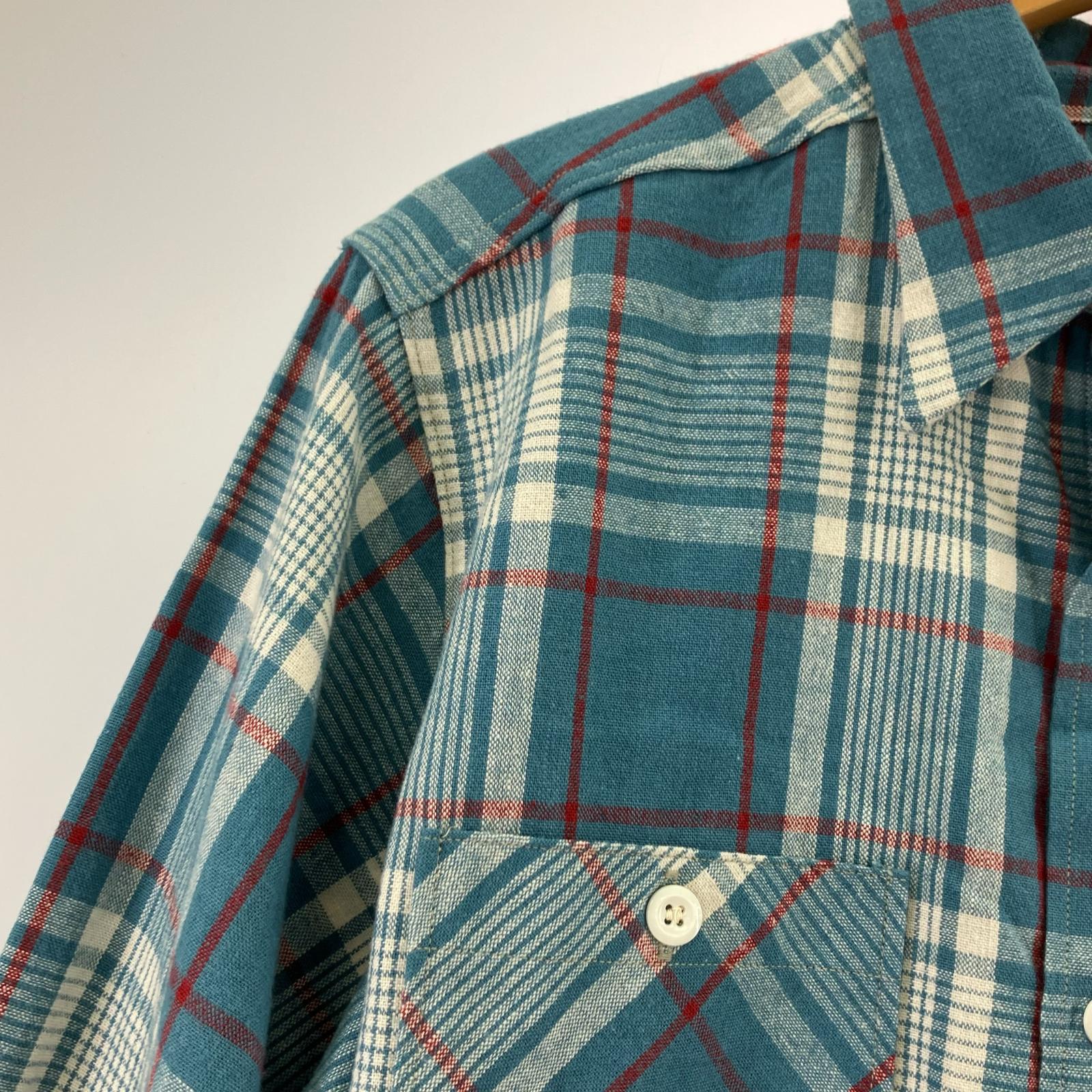 長袖シャツ LONG SLEEVE CHECK WORK SHIRTS ブルー36 36 ブルー
