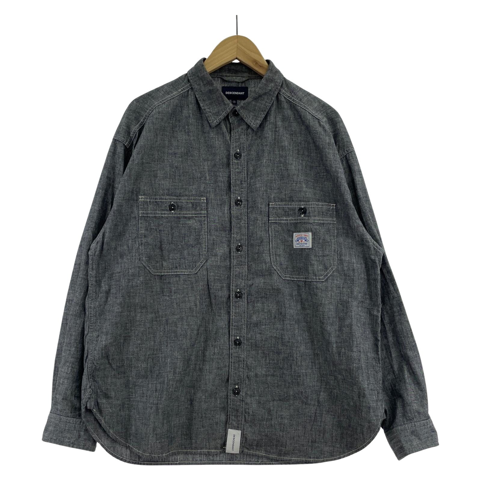 長袖シャツ DESCENDANT NOFOLK CHAMBRAY LS SHIRT シャンブレーシャツ 1 グレー