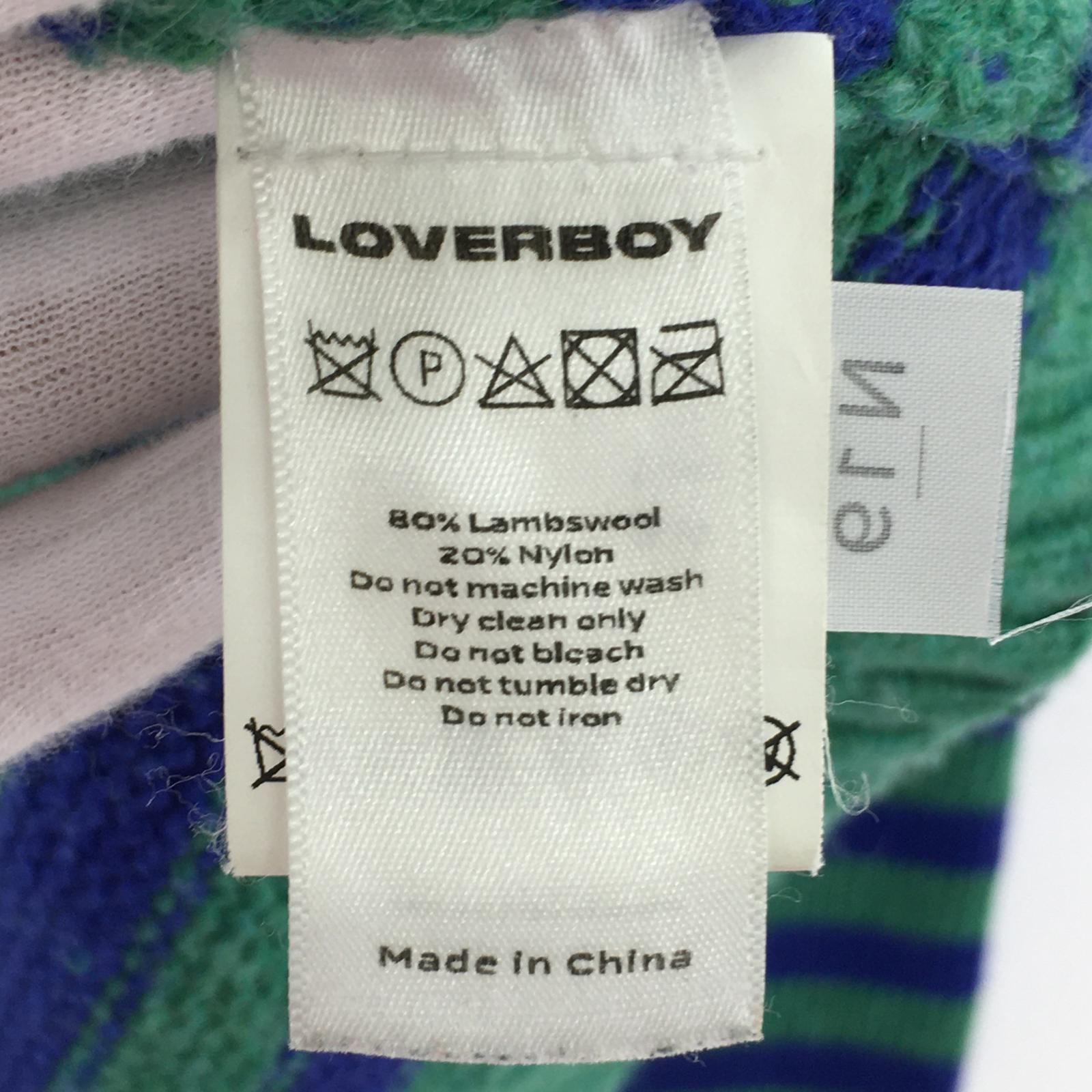 ニット charles jeffrey loverboy ボーダー 緑(M)