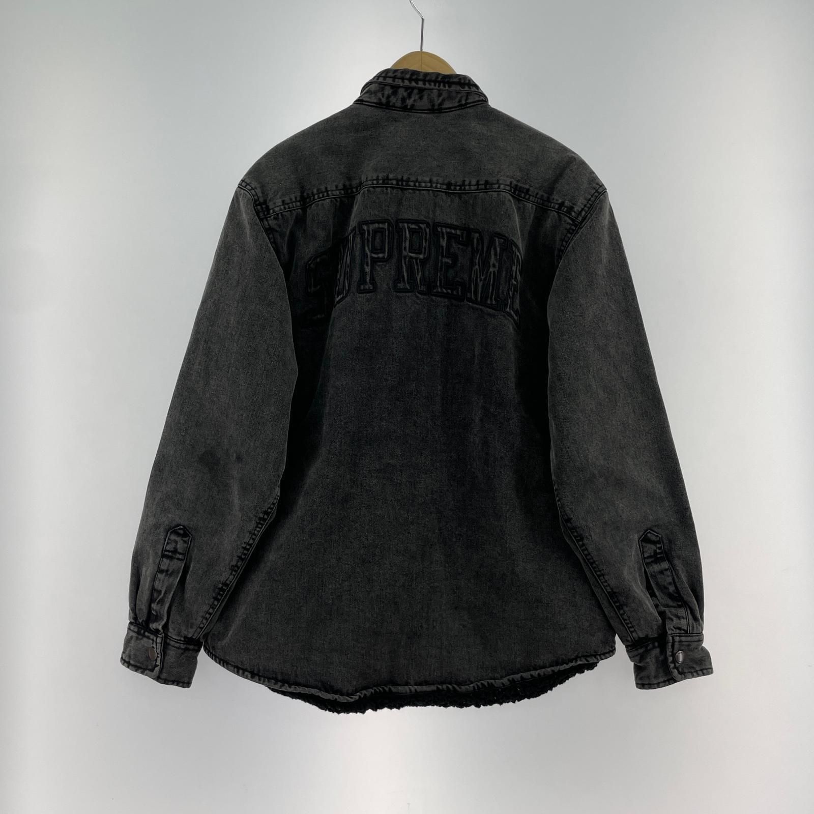 デニムジャケット 24AW Faux Shearling Lined Work Shirts 黒 S ブラック
