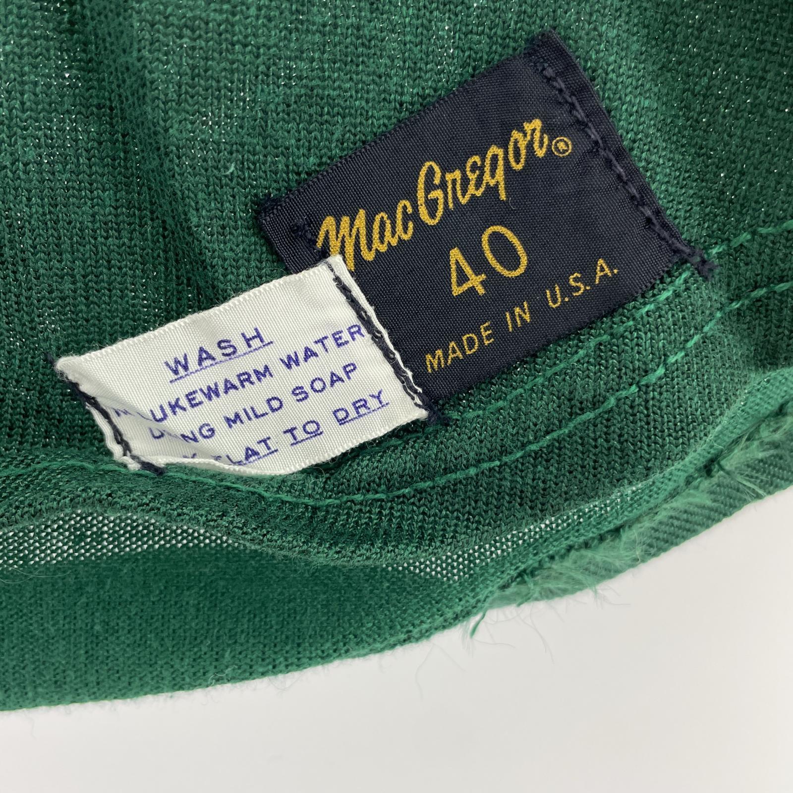 長袖Tシャツ 60s MACGREGOR Rayon Football Tee GRN 40 40 グリーン