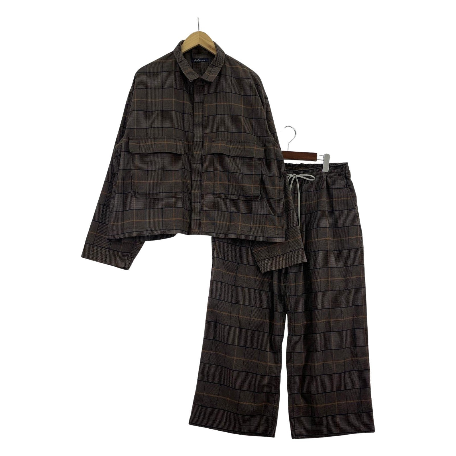 セットアップ Gofukusay チェックセットアップ ブラウン