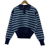 ニット zander zhou 24aw ラメニット ボーダー 青 44 ブルー