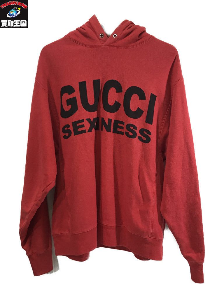 GUCCI SEXINESS プリントパーカー/紐無し/使用感有