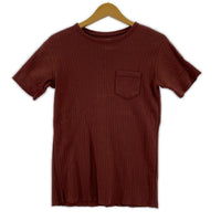 半袖Tシャツ ポケット 臙脂 38 レッド
