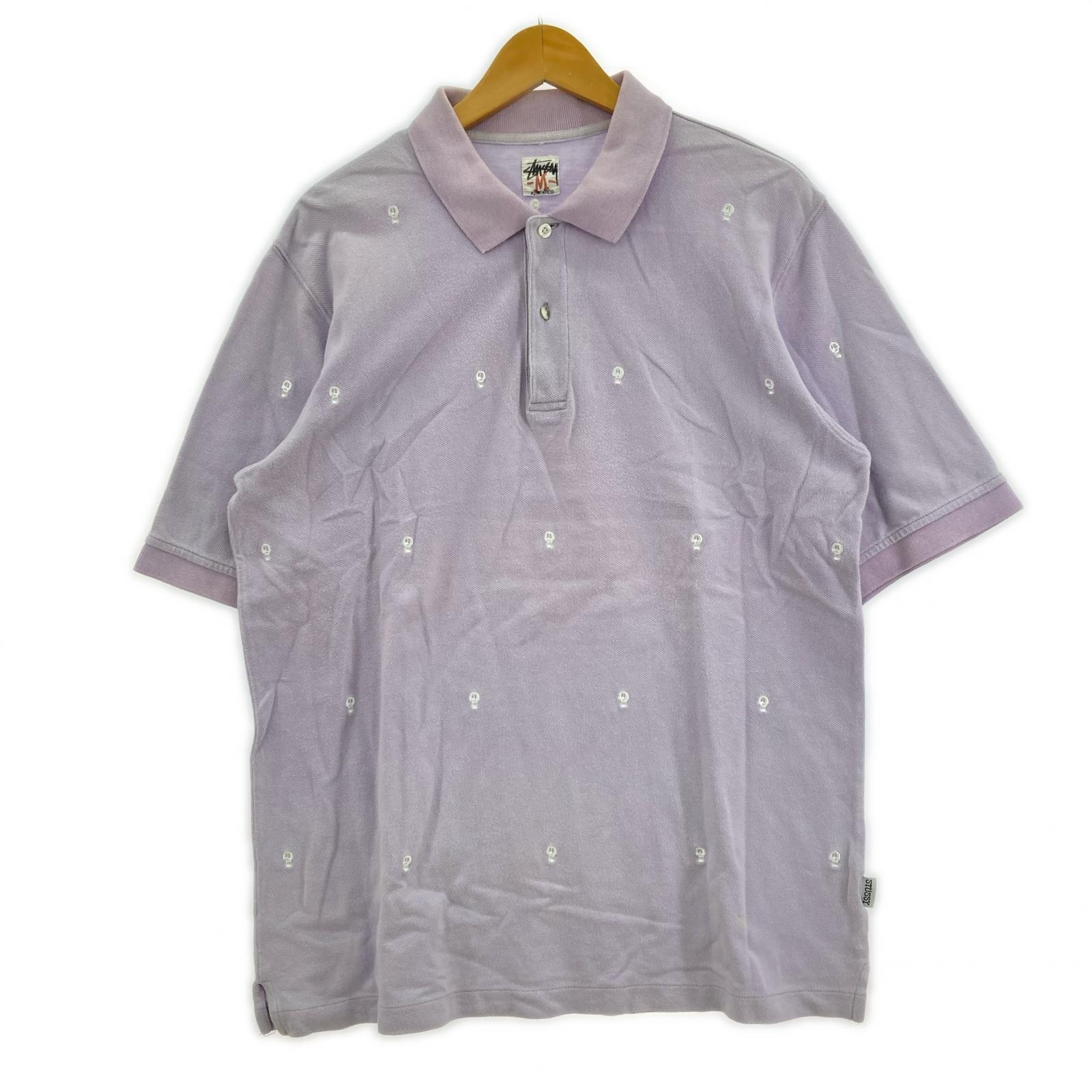 ポロシャツ スカル 総柄 紫(M) M