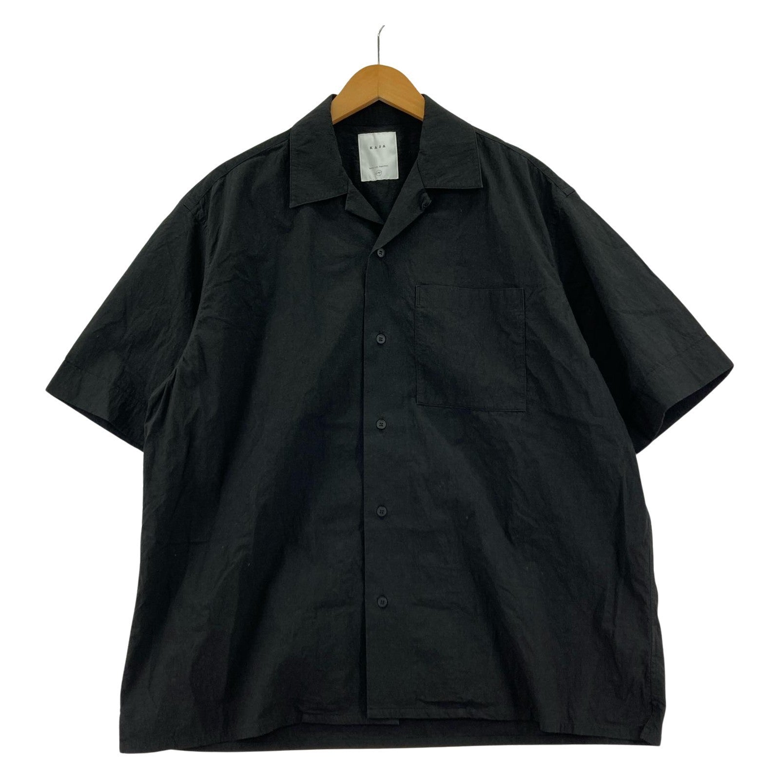 半袖シャツ KAJA OPEN COLLAR S/S WA-RK SHIRT (2) 2 ブラック
